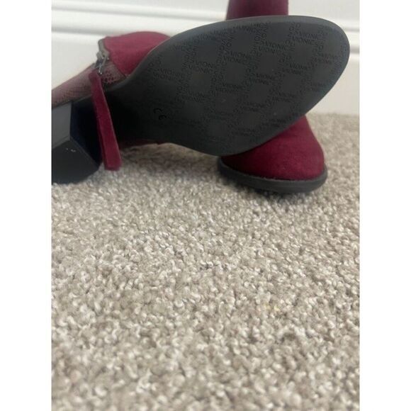 Vionic Vionic Burgundy Suede & Faux Snakeskin Ankle Boots With Side Size US 5 / IT 35 - 7 Thumbnail