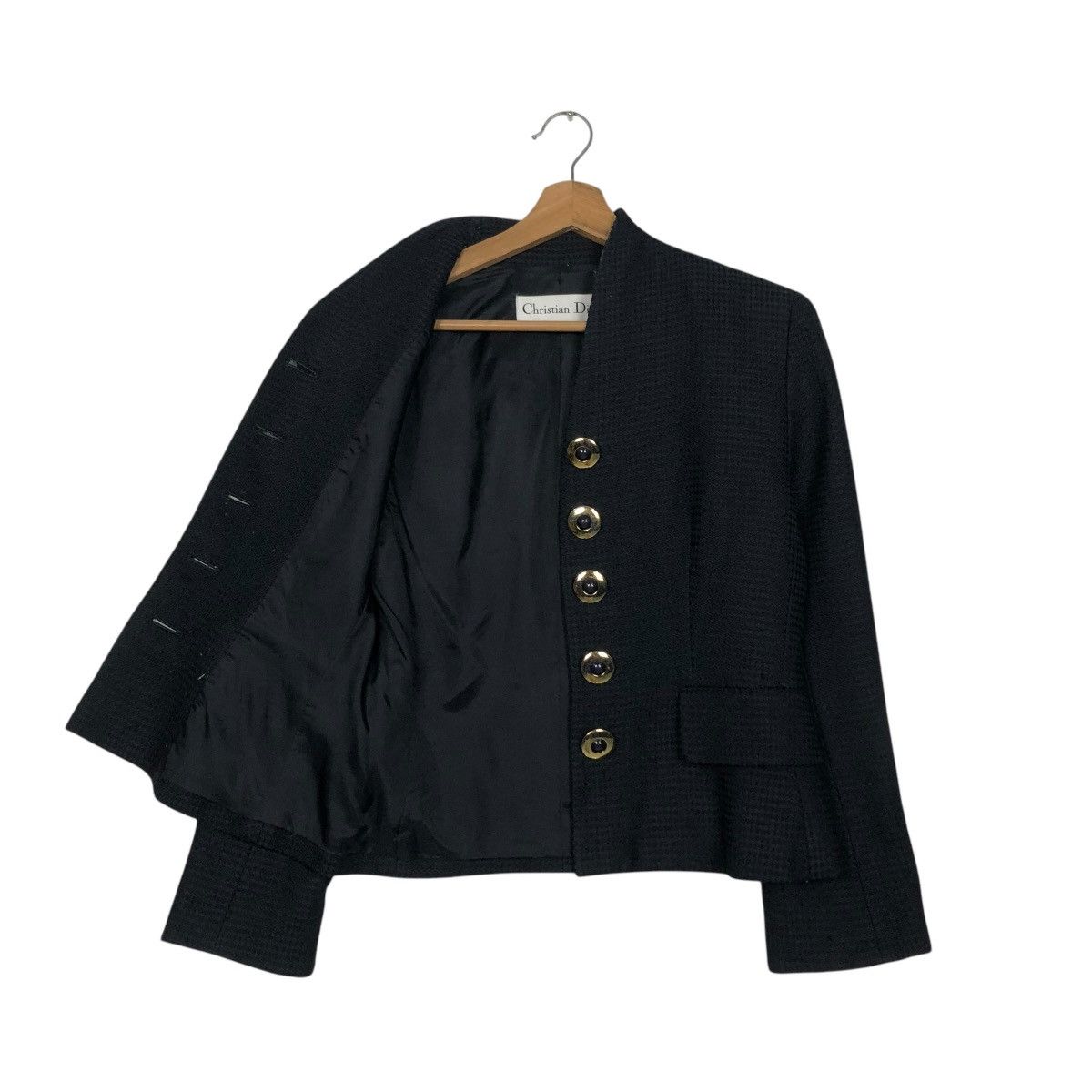 Christian Dior Monsieur 🔥RICH BLACK VINTAGE CROPPED JACKETS CHRISTIAN DIOR Size M / US 6-8 / IT 42-44 - 13 Thumbnail