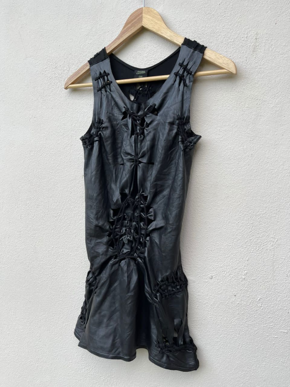 Jean Paul Gaultier Jean Paul Galtier Soleil Leather And Mesh Dress Size ONE SIZE - 6 Thumbnail