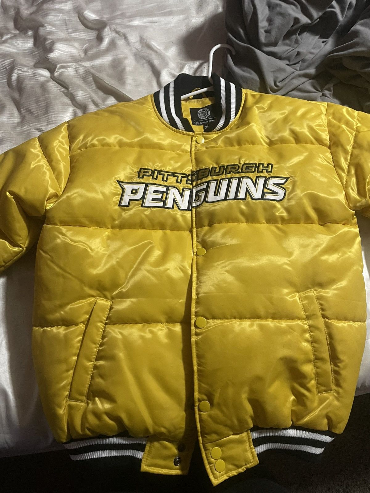 NHL Retro Style Pittsburgh Penguins Button up Bomber Jacket Size US M / EU 48-50 / 2 - 1 Thumbnail