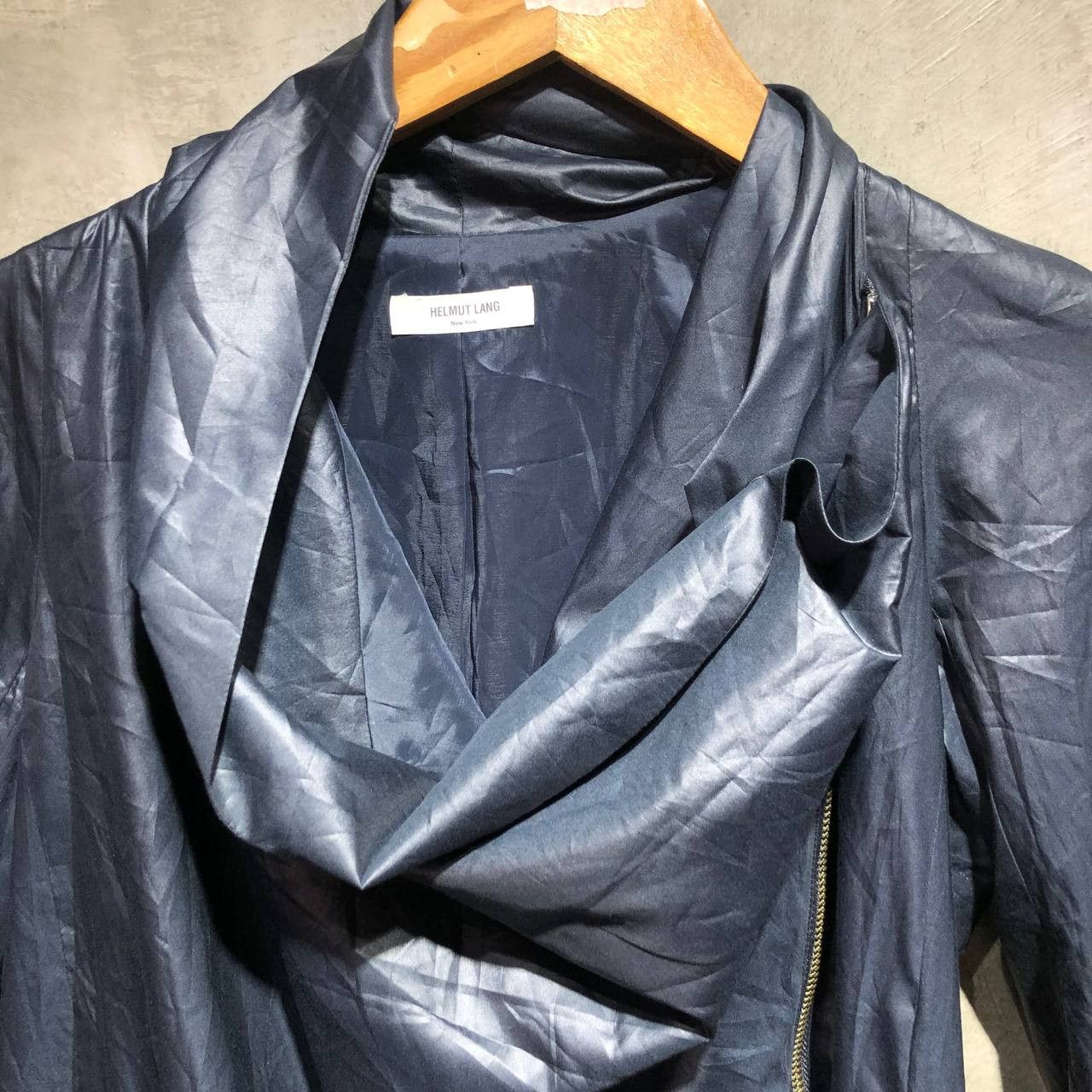 Helmut Lang Helmut Lang Drape Front Faux Leather zipper jacket Size XS / US 0-2 / IT 36-38 - 3 Thumbnail