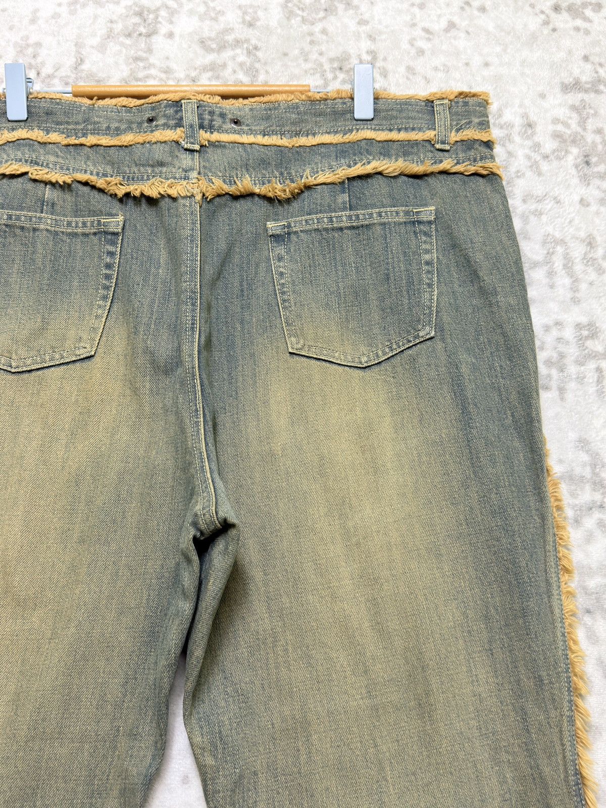 Tornado Mart Livre Claire Mudwash Fur Trim Bootcut Denim Jeans Size US 40 / EU 56 - 11 Thumbnail