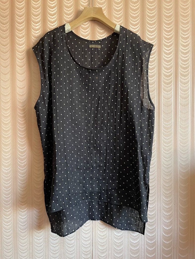 Y's Y's size os 70s Hemp Label Black Polka-dot Water Jade Linen Size US M / EU 48-50 / 2 - 1 Thumbnail