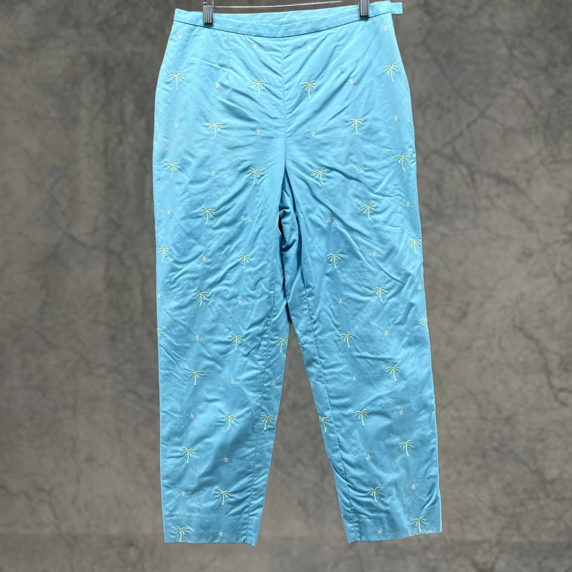 Brooks Brothers VINTAGE Brooks Brothers 346 Pants Womens Small Blue Palm Tree Embroidered Tropical Chino Casual Travel Size 28" / US 6 / IT 42 - 1 Thumbnail
