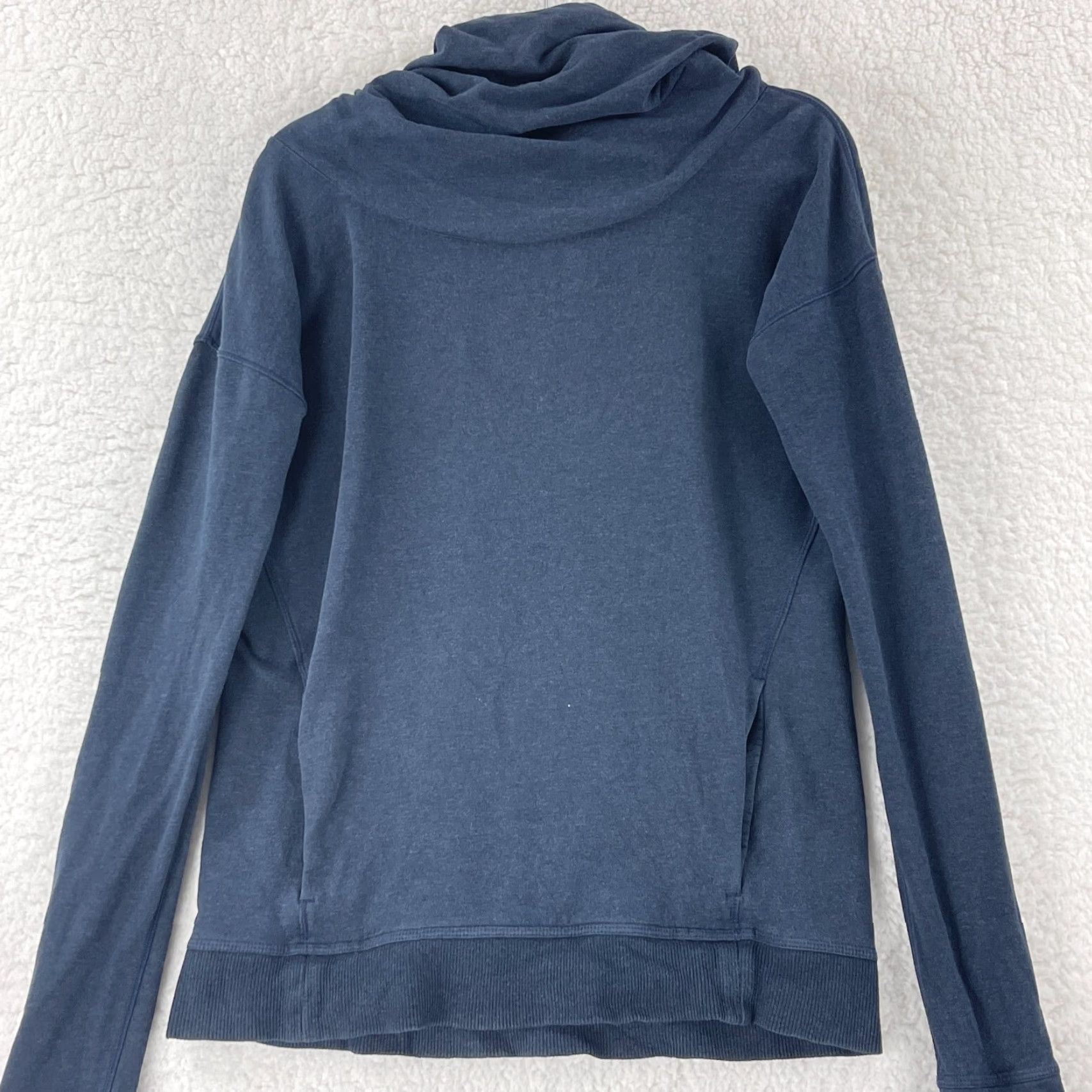 Lululemon Lululemon Stress Less Long Sleeve Hoodie Womens Size 4 Blue Pullover Knit Hoodie Pullover Sweatshirt with Pockets Size S / US 4 / IT 40 - 2 Thumbnail