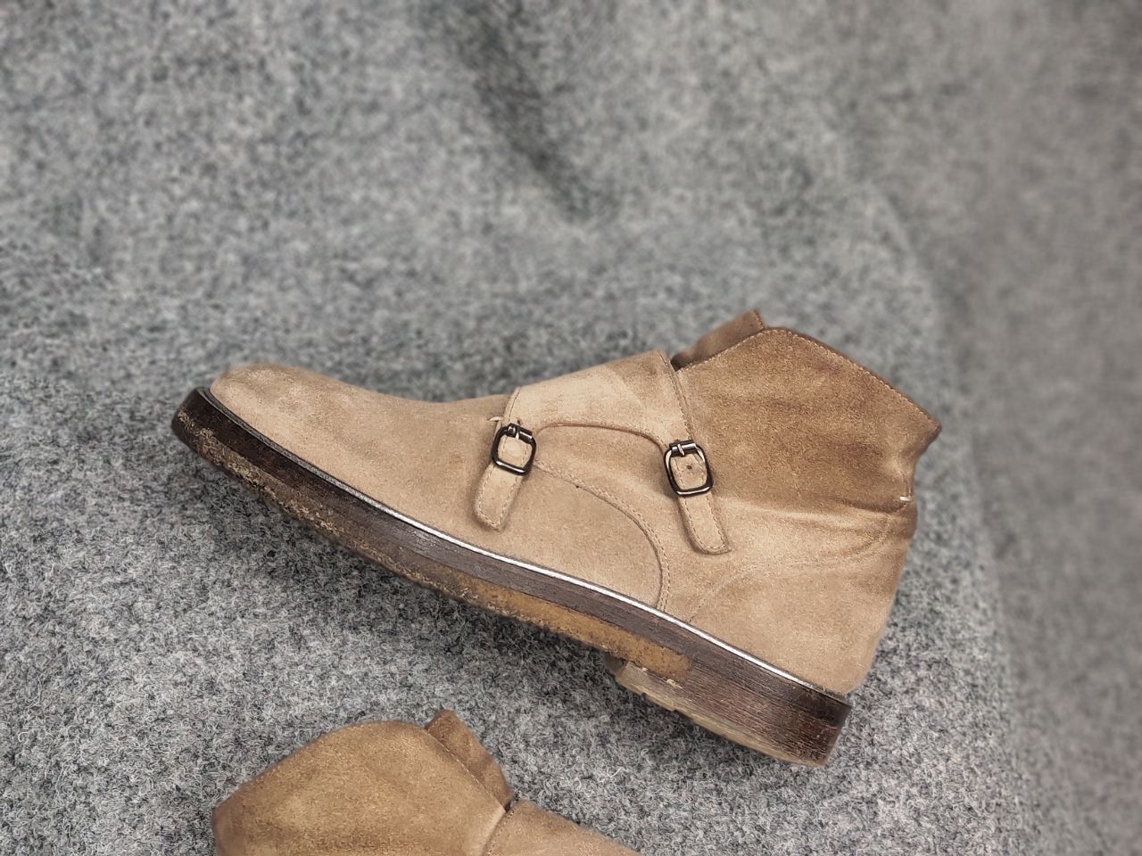Vintage Camerlengo Italy Design Suede Brown Classic Buckle Boots Size US 6 / EU 39 - 4 Thumbnail