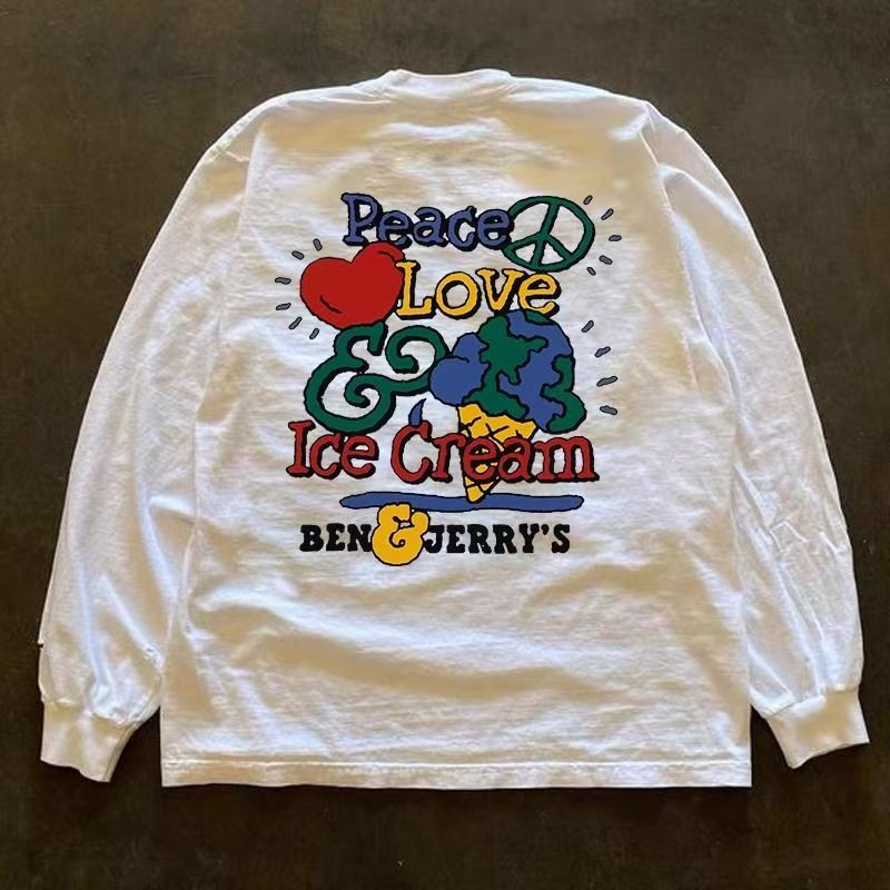 Japanese Brand White retro ice cream print long-sleeved t-shirt Size US M / EU 48-50 / 2 - 1 Thumbnail