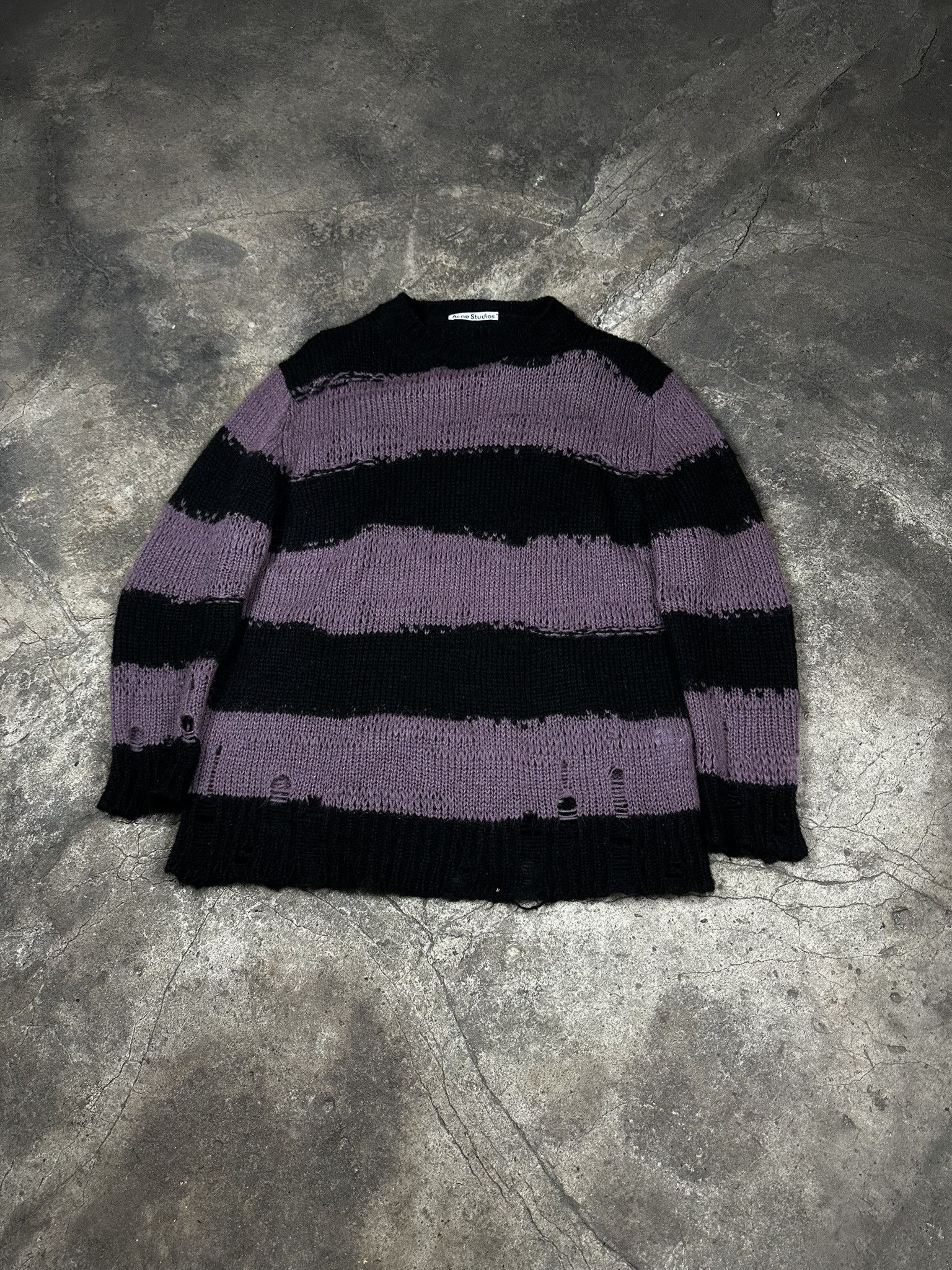 Acne Studios Acne Studios Mohair Distressed Stripped Knit Kurt Cobain Size US M / EU 48-50 / 2 - 1 Thumbnail