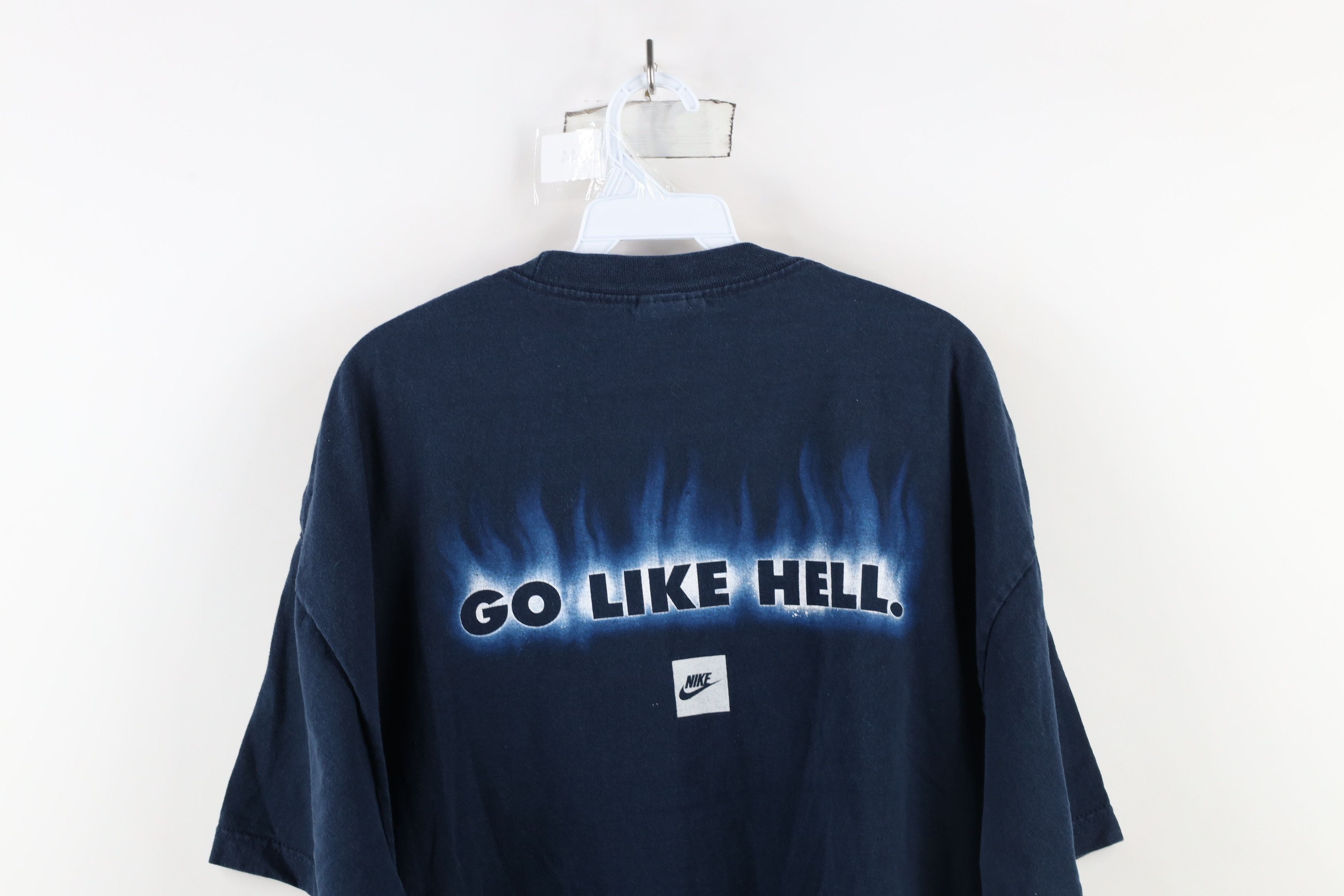 Nike × Vintage Vintage Y2K Nike Center Swoosh Fire Go Like Hell T-Shirt Size US XXL / EU 58 / 5 - 11 Thumbnail