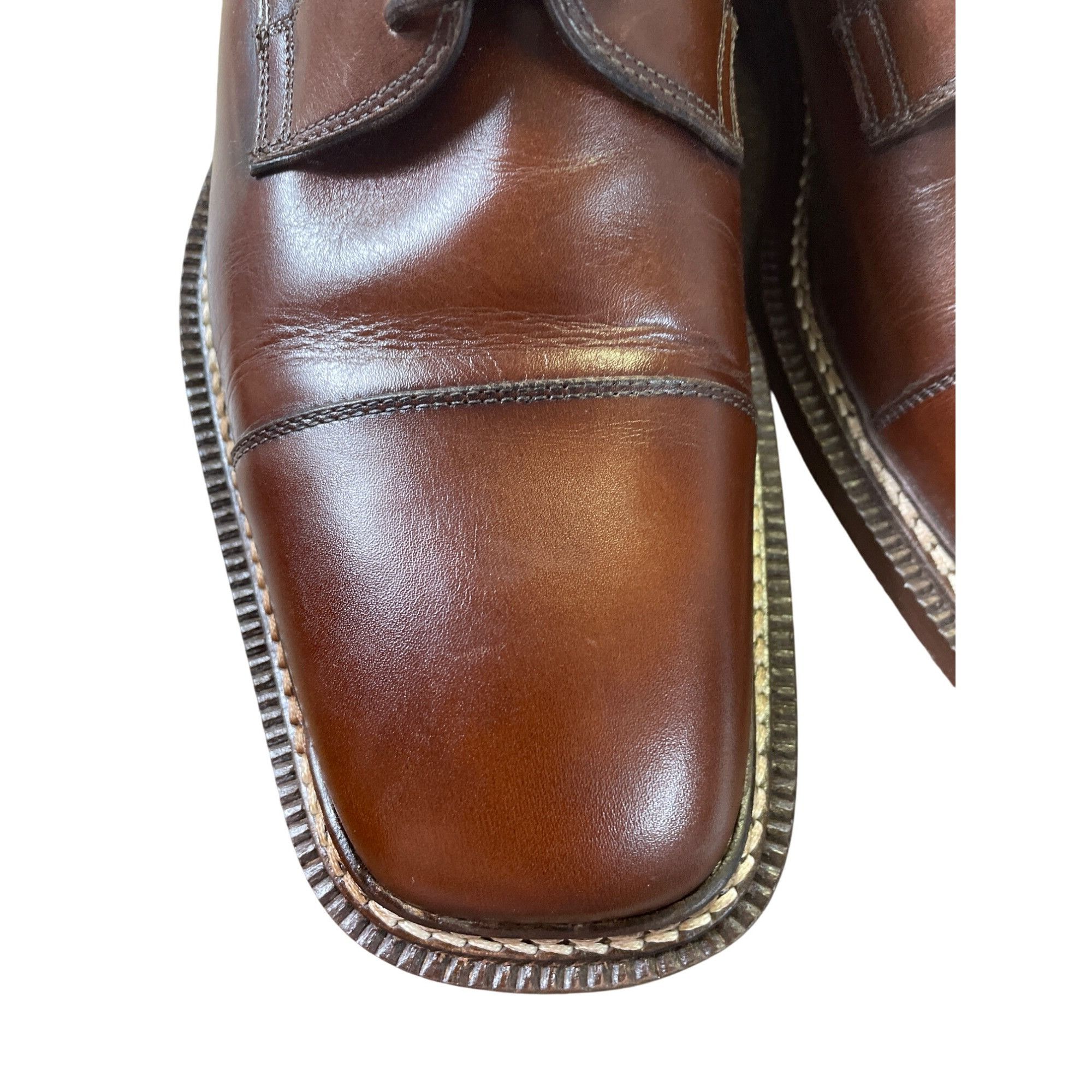 Designer Vito Rufolo Mens Brown Leather Oxford Dress Shoes Size 11D S Size US 11 / EU 44 - 14 Thumbnail