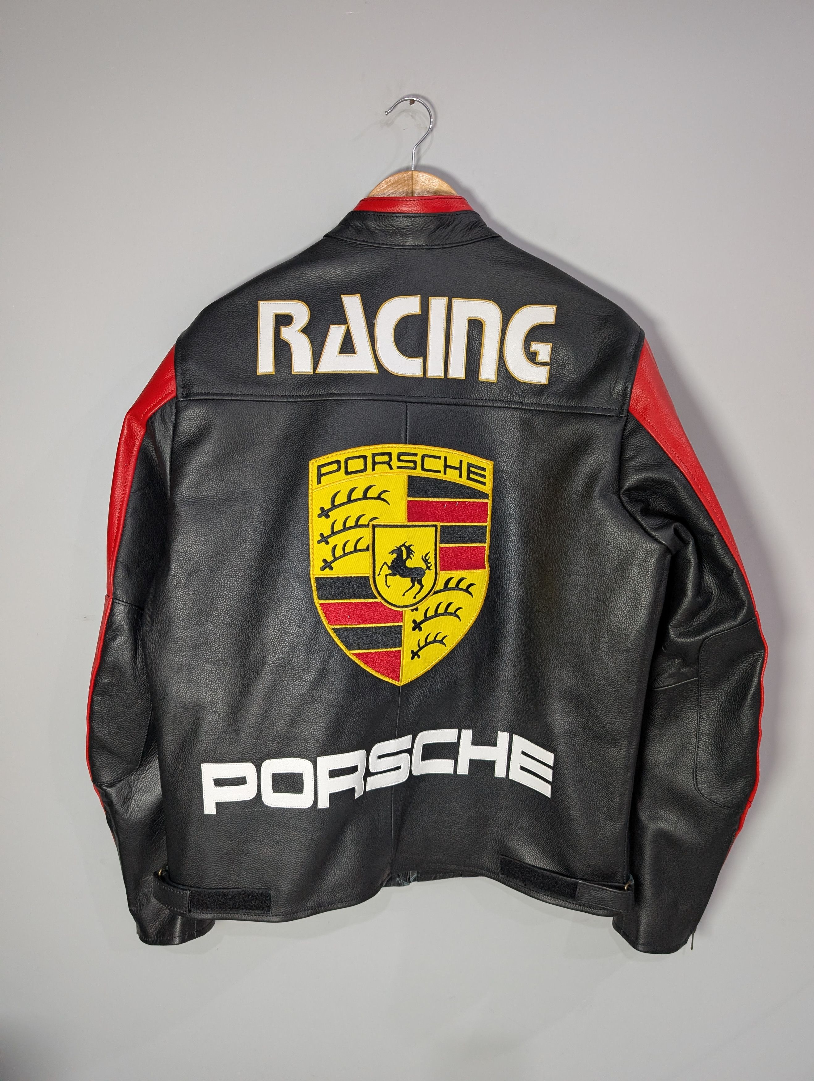 Vintage 🔥Porsche 911 Turbo🔥 RACING LEATHER JACKET STREETWEAR Size L / US 10 / IT 46 - 2 Thumbnail