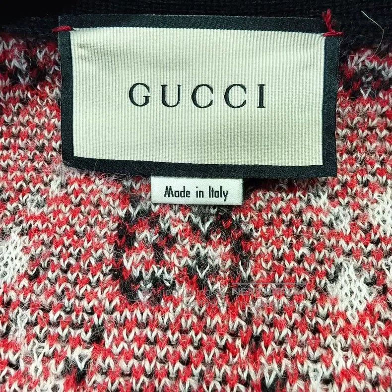 Gucci Gucci Red full-print logo cardigan coat Size US XL / EU 56 / 4 - 3 Thumbnail