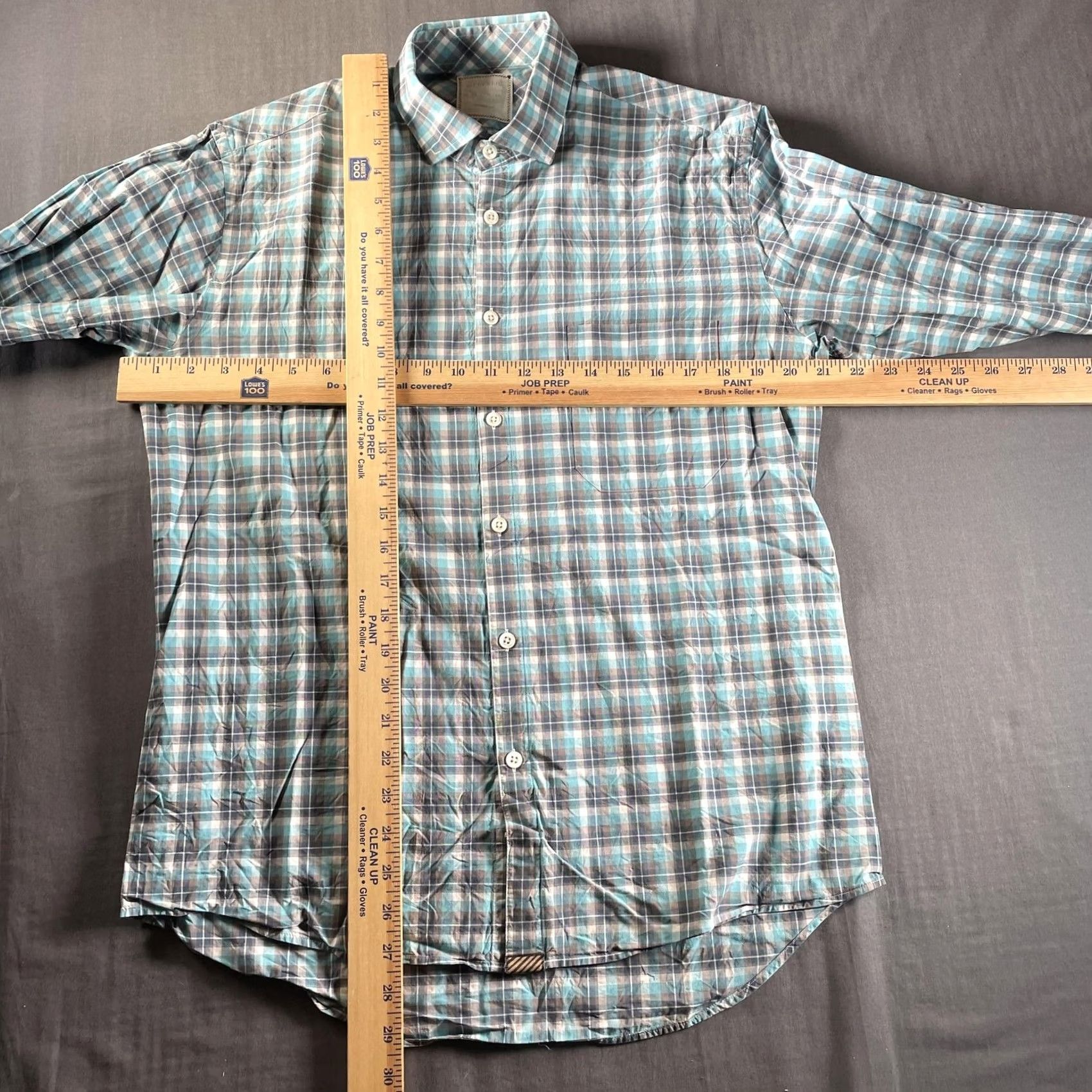 Billy Reid Billy Reid Shirt Mens Medium Blue Plaid Long Sleeve Button Up Standard Cut Size US M / EU 48-50 / 2 - 3 Thumbnail