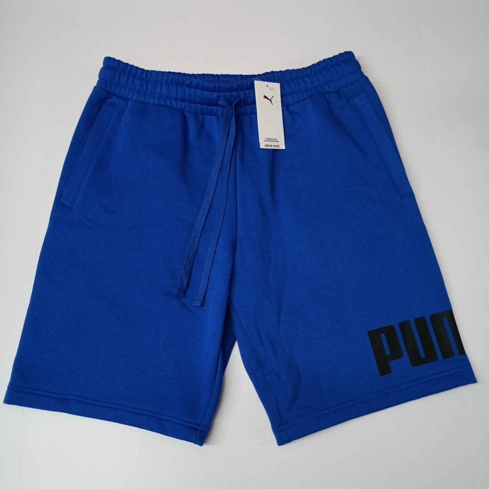 Puma PUMA Mens Big Fleece Logo Short Size L Large Blue 10" Inseam Size US 32 / EU 48 - 1 Thumbnail
