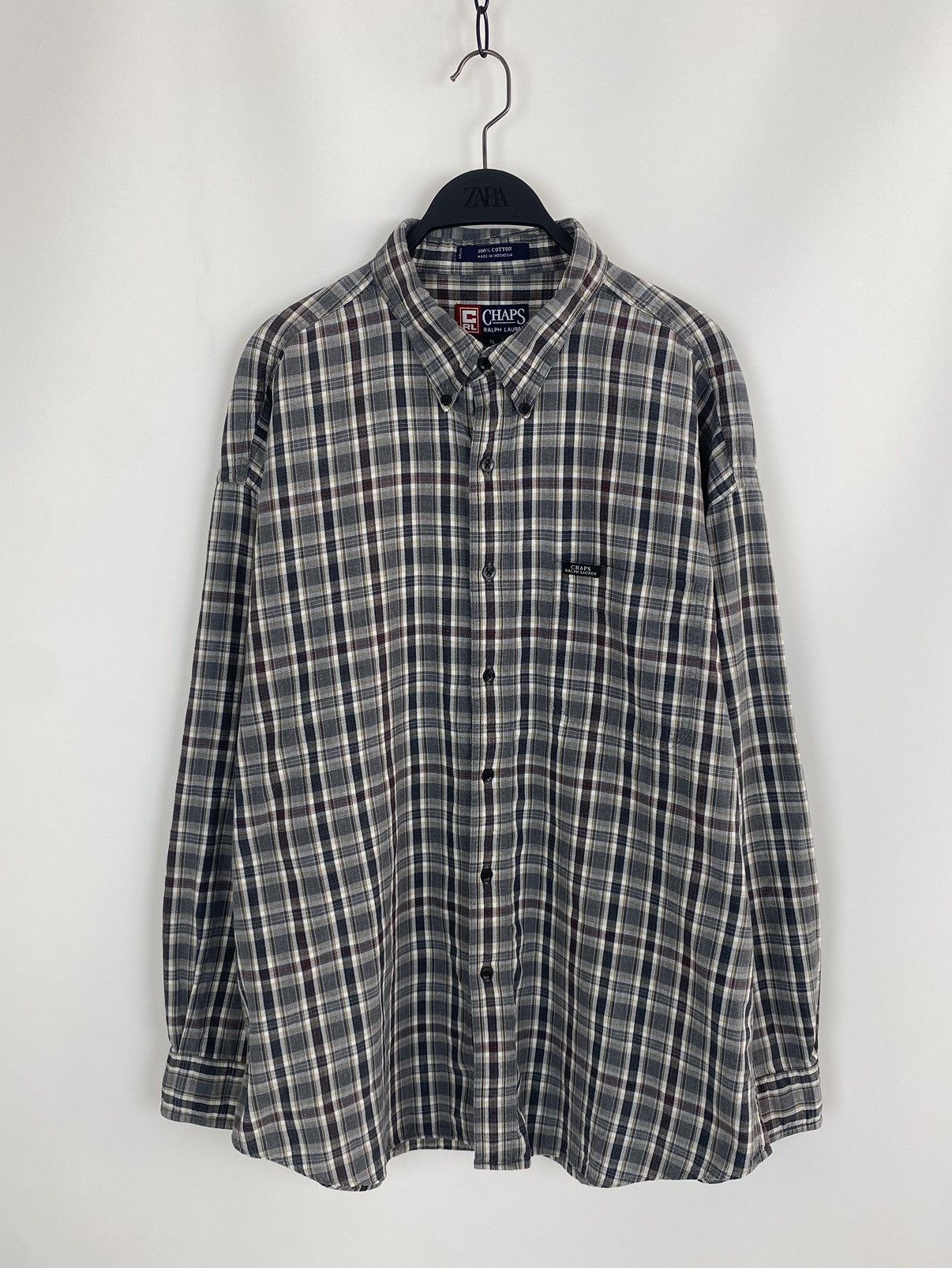 Chaps Ralph Lauren 1990’s Vintage Chaps Ralph Lauren Checkered Button Down Size US XL / EU 56 / 4 - 1 Thumbnail