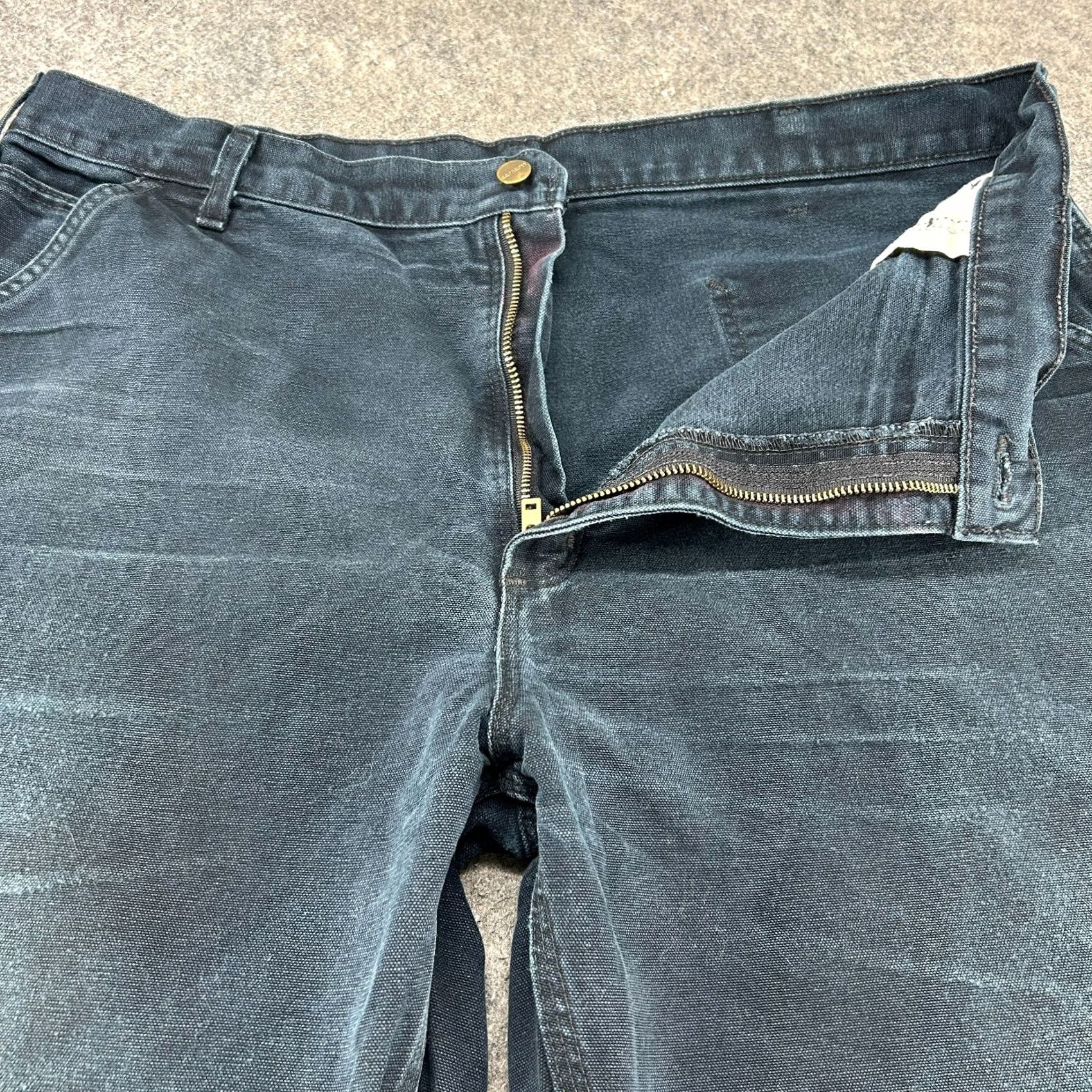Carhartt Carhartt Pants Mens 40x32 Black Carpenter Original Fit Distressed Faded 5-Pocket USA Slimming Stretch Workwear Casual/Regular Mens Size US 40 / EU 56 - 2 Thumbnail