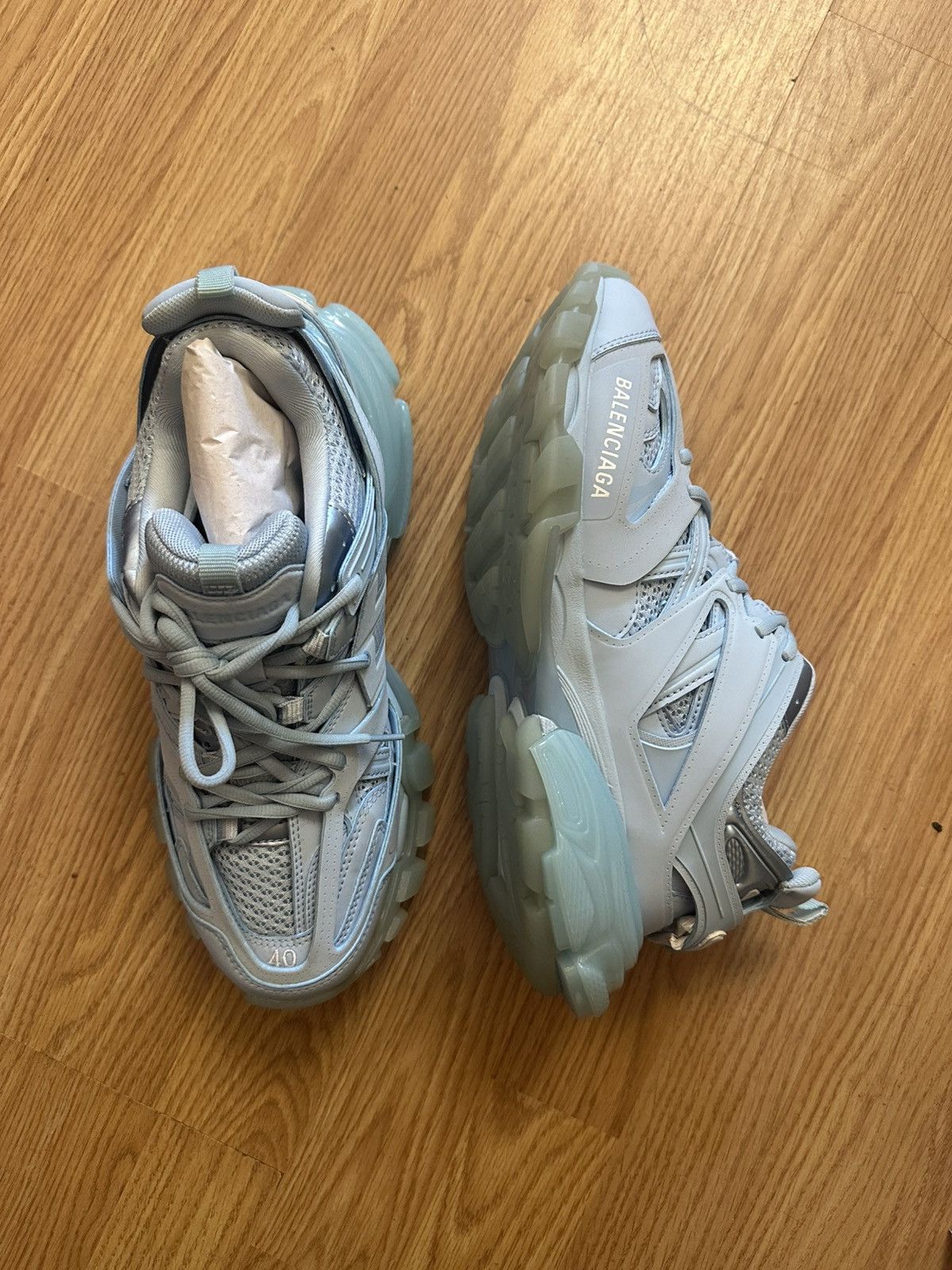 Balenciaga Balenciaga Light Blue Track Clear Sole Sneaker Size 40 Size US 7 / EU 40 - 4 Thumbnail