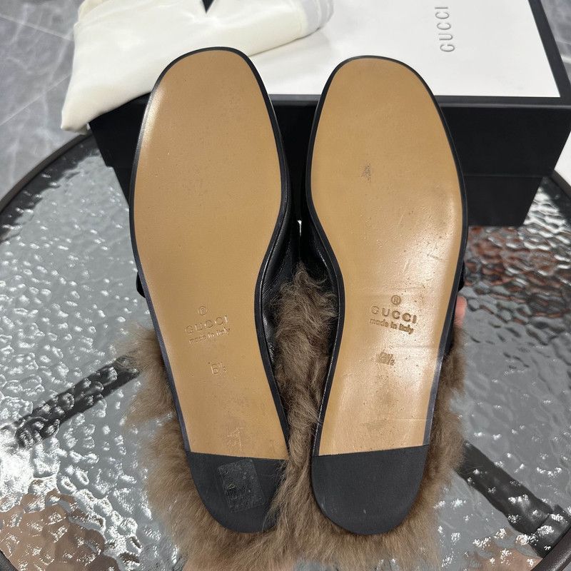 Gucci Gucci Black Fur-Lined Mules for Men - Size US 8.5 / EU 41-42 - 4 Thumbnail