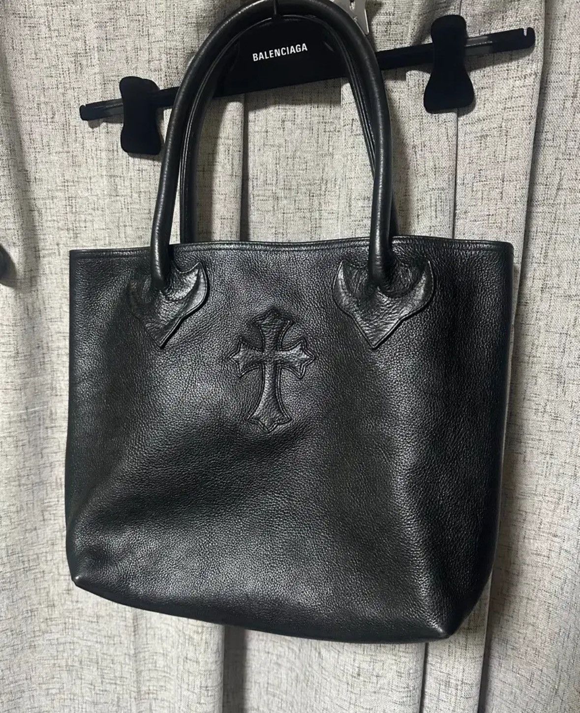 Chrome Hearts Cemetery Cross Patch Leather Tote Bag Size ONE SIZE - 1 Thumbnail