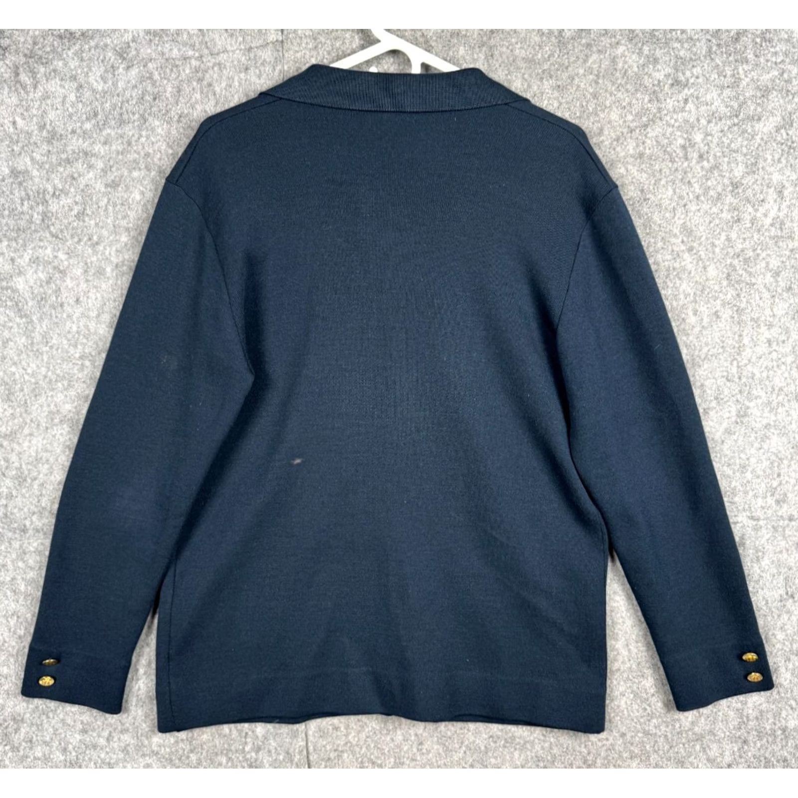 Vintage Maus & Hoffman Cardigan Women's Medium Blue 100% Wool 4-Button Size M / US 6-8 / IT 42-44 - 3 Thumbnail