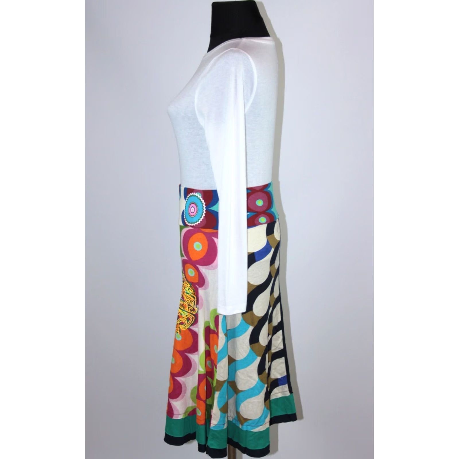 Desigual Desigual Skirt 36 BNWT Midi Multicoloured Cotton Womens Size 25" / US 0 / IT 36 - 4 Thumbnail