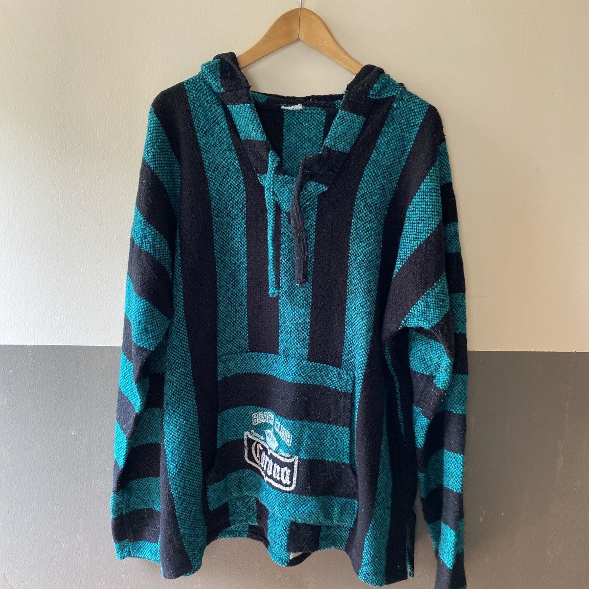 Vintage Black and Teal Striped Baja Hoodie Size US L / EU 52-54 / 3 - 3 Thumbnail