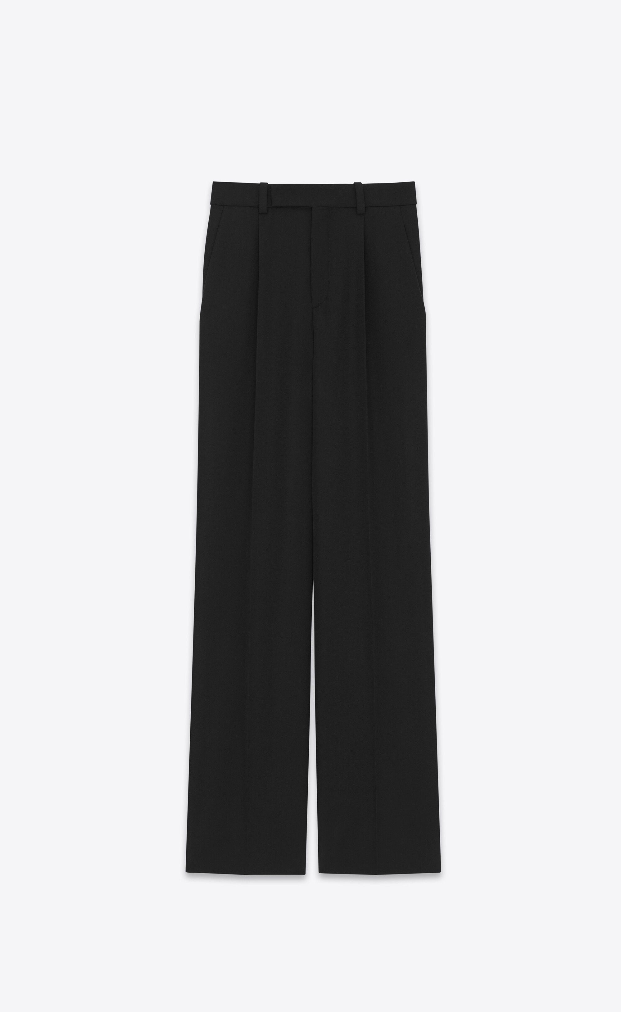 Saint Laurent Paris o1s1wg110625 736713 Flared Pant in Grain De Poudre in Black Size 28" / US 6 / IT 42 - 1 Thumbnail
