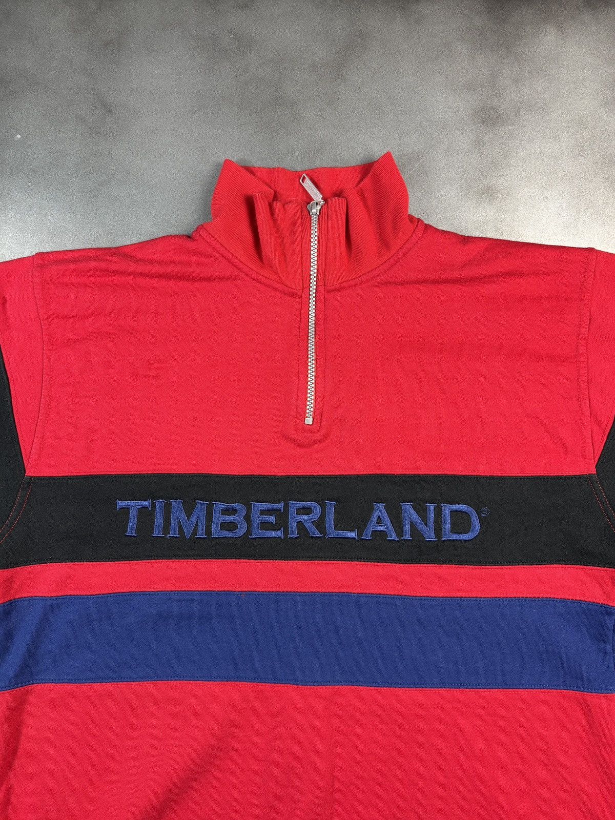 Timberland × Vintage 1990s Vintage Timberland Quarter Zip Sweatshirt Pullover 90s Size US S / EU 44-46 / 1 - 2 Thumbnail