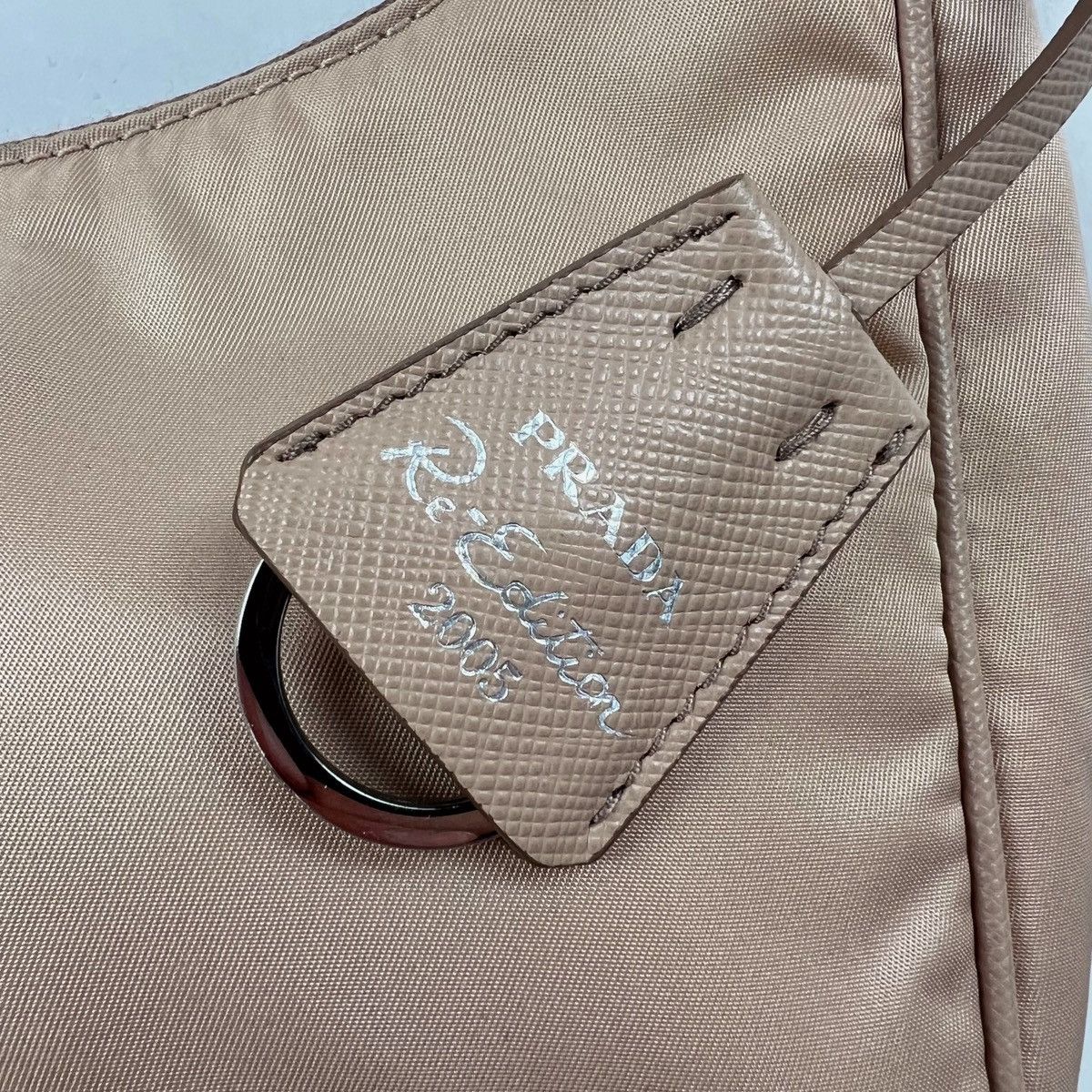 Prada Prada Hobo Re-Edition 2005 Nylon Crossbody Bag Desert Beige Size ONE SIZE - 8 Thumbnail