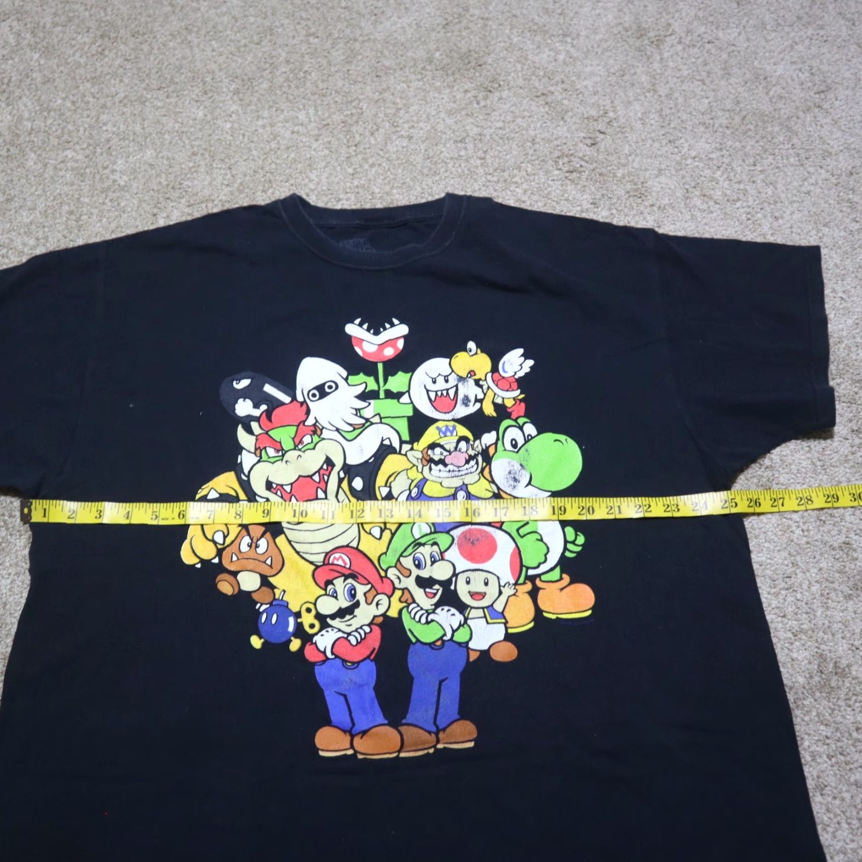 Vintage Super Mario Shirt Adult 2XL Black Graphic Tee, Mario Bros. Luigi WARIO WALUIGI 80s 90s Men Logo Printed, 100% Cotton, Crew Neck, Short Sleeve Size US XXL / EU 58 / 5 - 4 Thumbnail