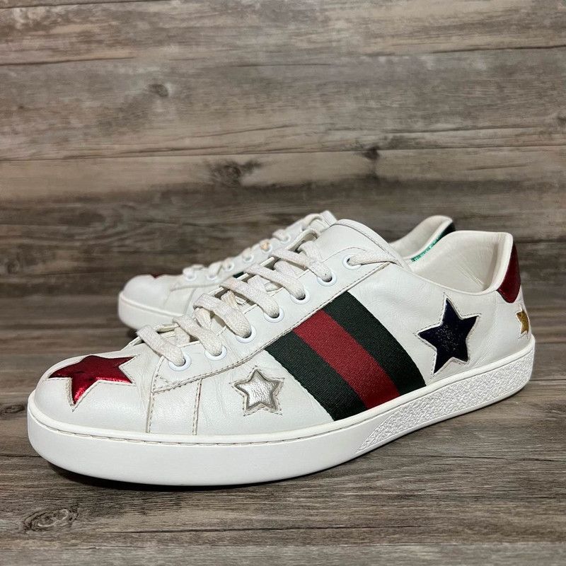 Gucci Gucci Ace Star Fashion Sneakers for Men 0079 Size US 8 / EU 41 - 1 Thumbnail