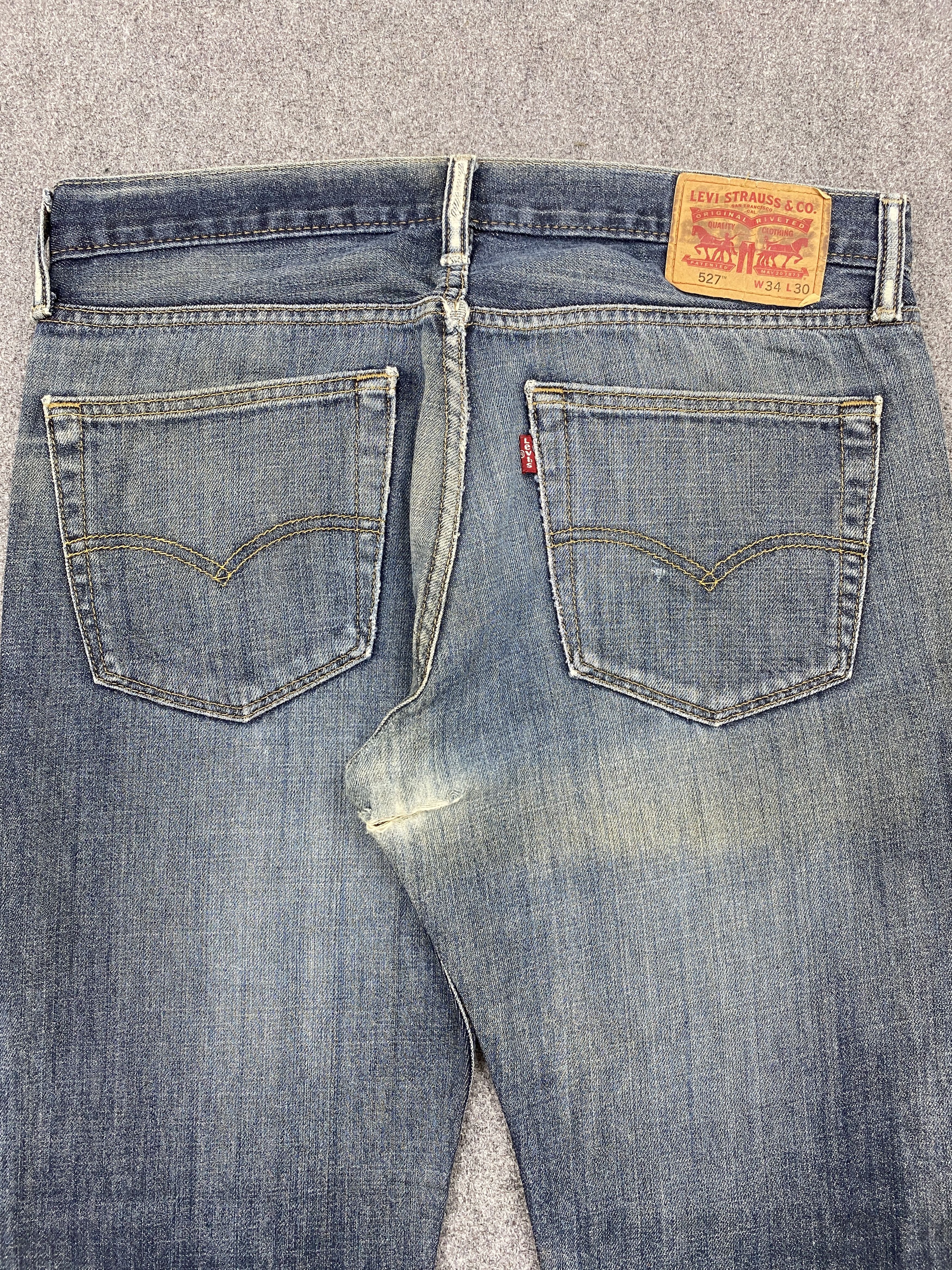 Levi's Vintage Distressed Levis 527 Flared Bootcut Blue Jeans S0045 Size US 35 - 4 Thumbnail