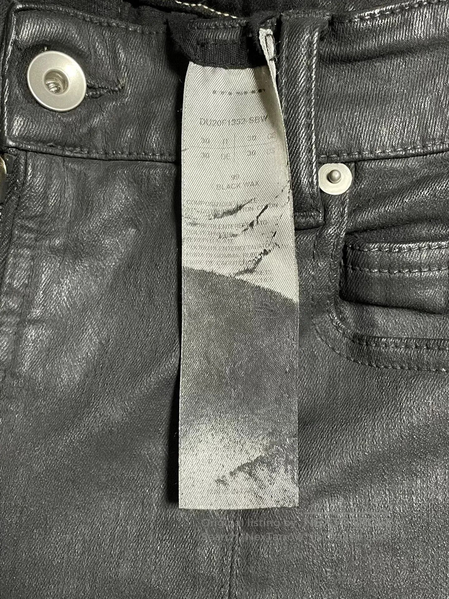 Rick Owens rick owens black waxed long pants. Size US 30 / EU 46 - 3 Thumbnail