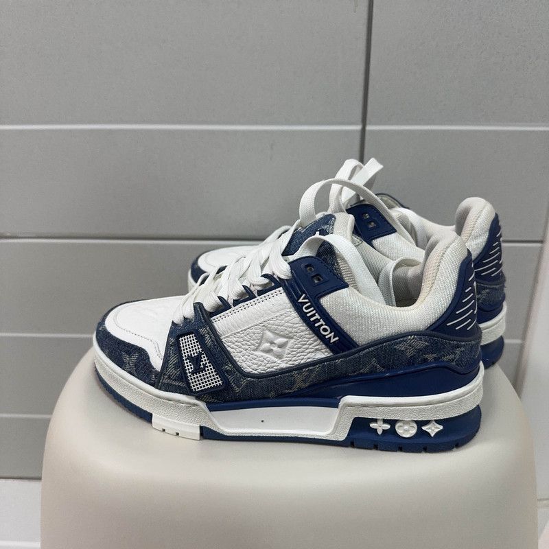 Louis Vuitton Denim Leather Casual Low-Top Sneakers -2508