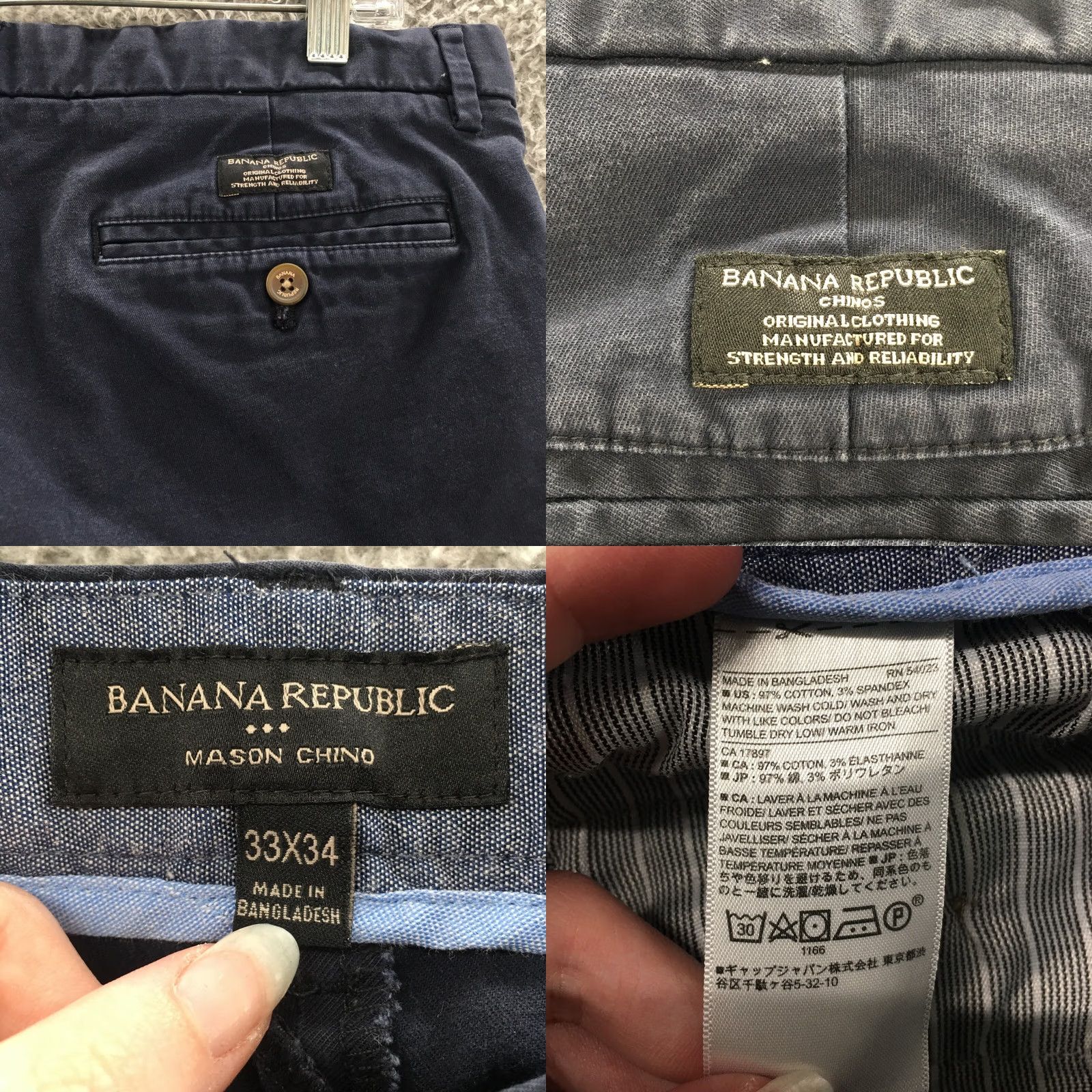 Banana Republic Banana Republic Mason Chino Skinny Pants Mens 33x34 Blue Mid Rise Regular Slim Straight Leg Pants Mens Jeans Trousers blue Size US 33 - 9 Thumbnail