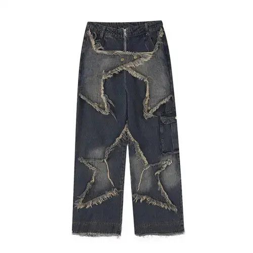 Jean × Vintage Streetwear Baggy Stars Design Jeans Size US 32 / EU 48 - 1 Thumbnail