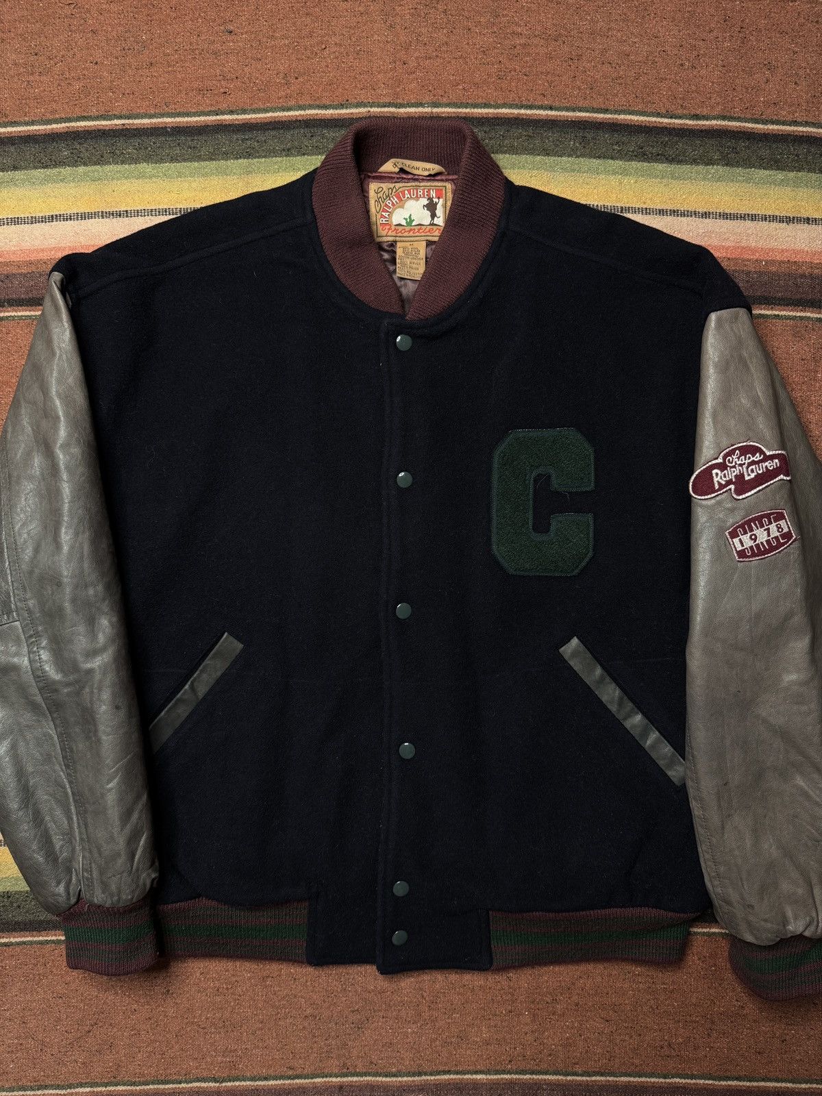 Chaps Ralph Lauren × Polo Ralph Lauren × Vintage Vintage CHAPS Ralph Lauren Frontier Western Varsity Jacket Size US M / EU 48-50 / 2 - 2 Thumbnail