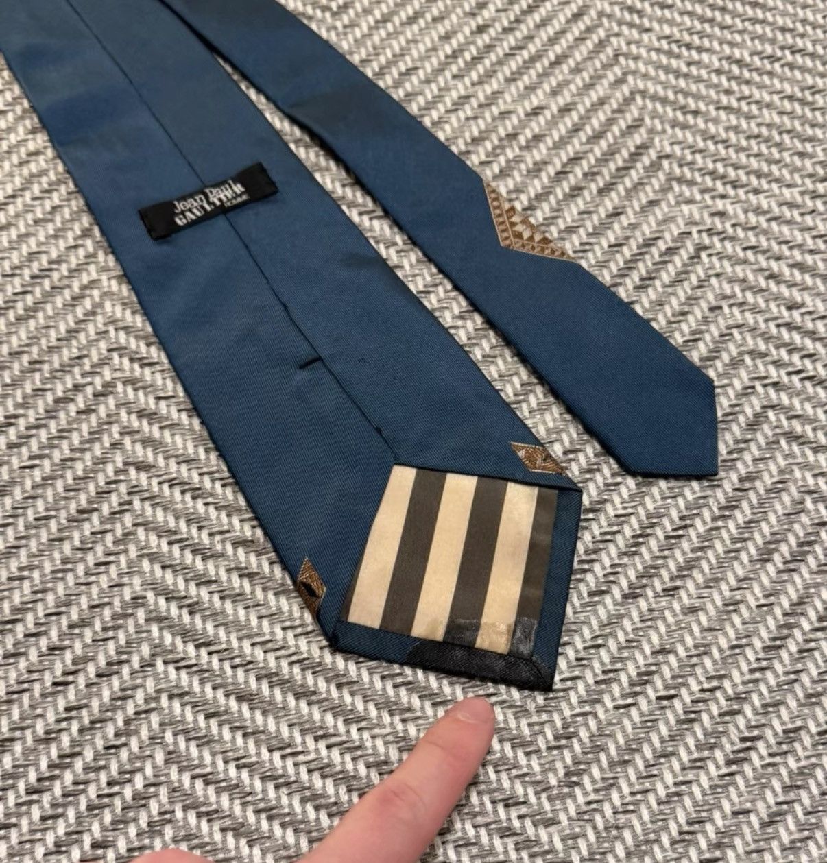 Jean Paul Gaultier Jean Paul Gaultier Blue Base Monogram Corner Tie K23 Size ONE SIZE - 7 Thumbnail