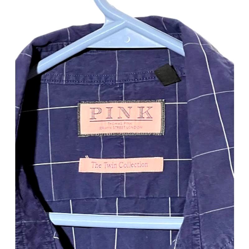 Thomas Pink Thomas Pink Men's Blue Button Down Cotton Shirt Size 18.5 Size US XL / EU 56 / 4 - 3 Thumbnail