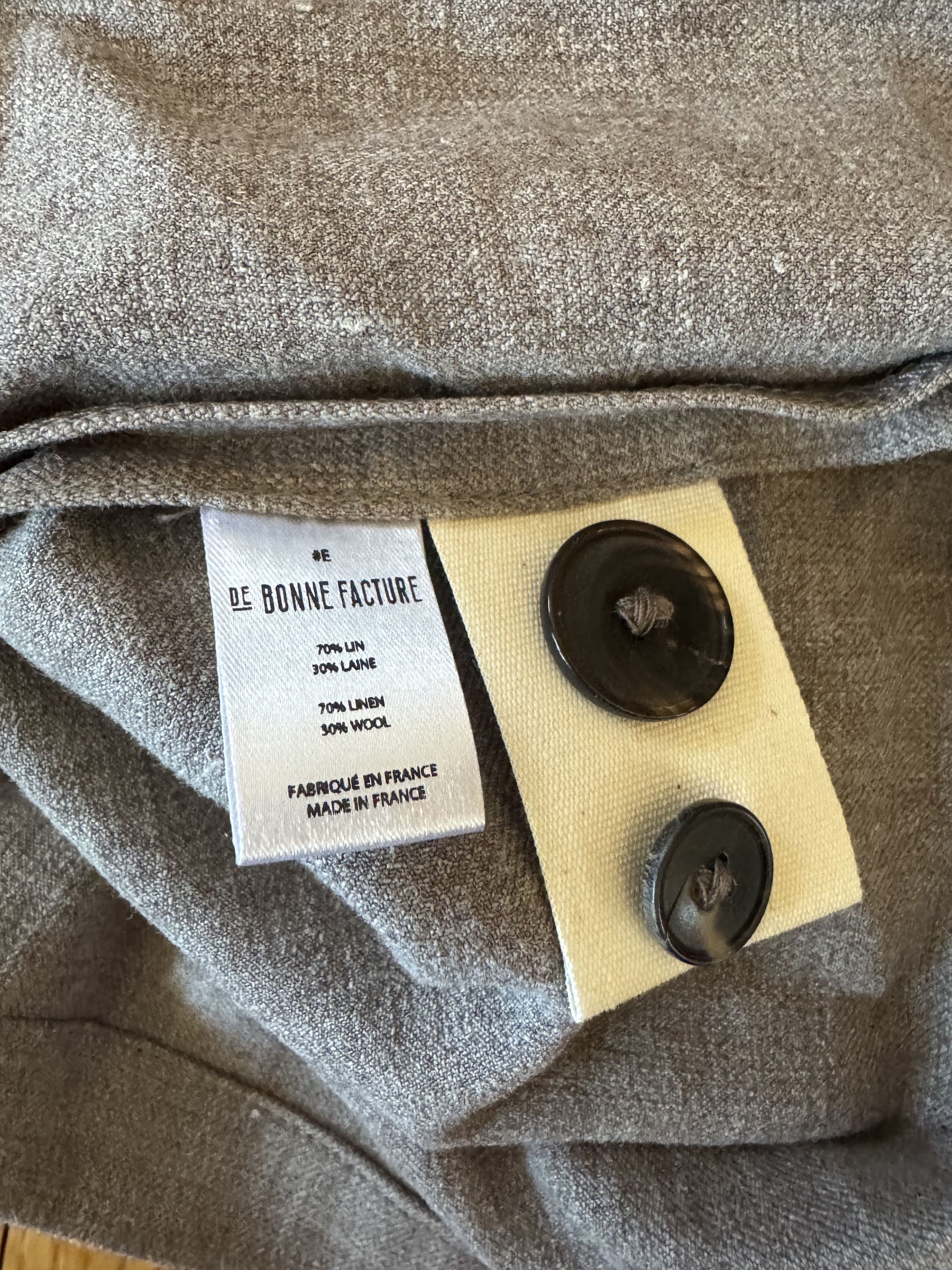 De Bonne Facture De Bonne Facture Grey Size 54 Linen/Wool Jacket Size US L / EU 52-54 / 3 - 4 Thumbnail