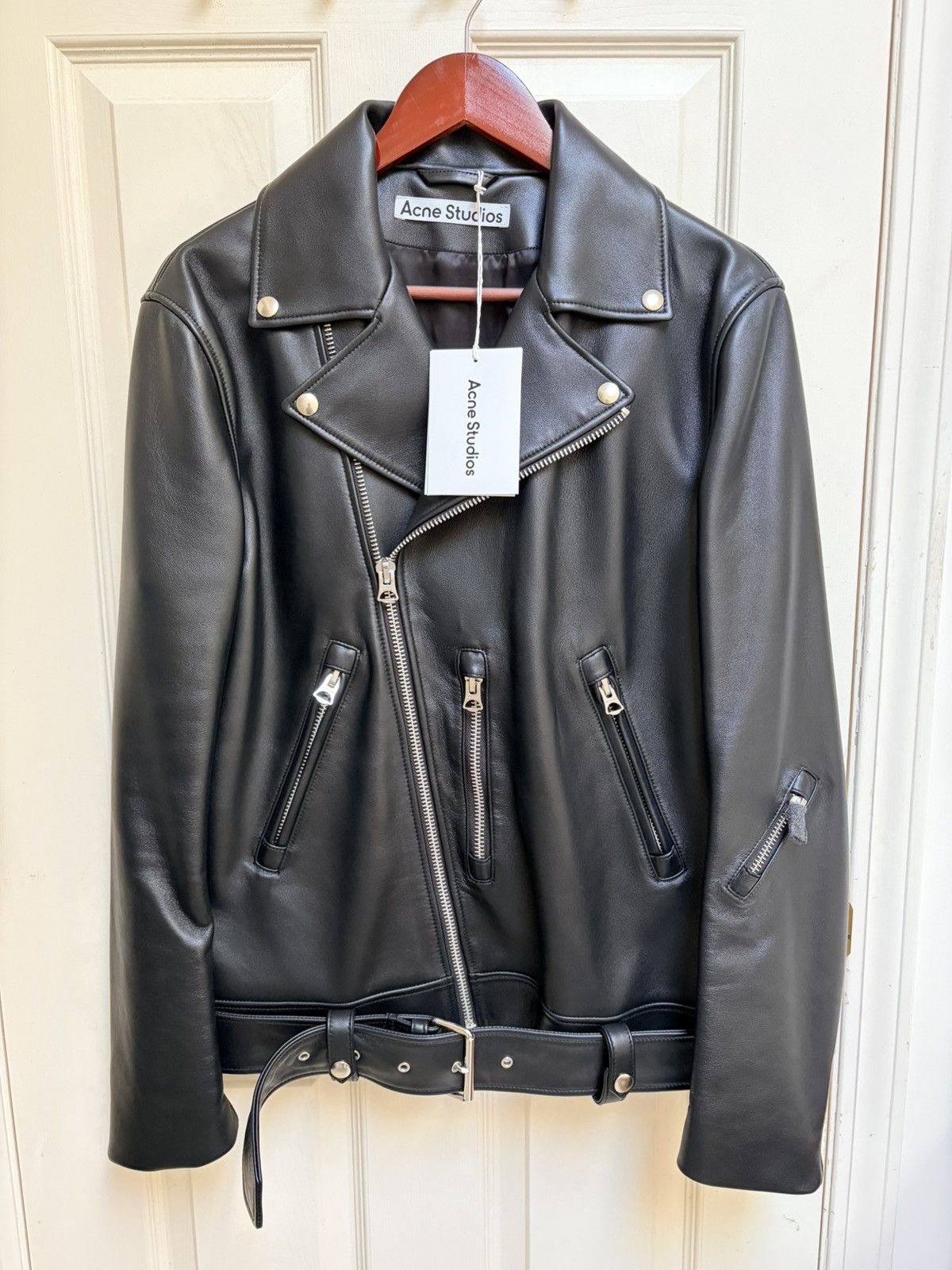 Acne Studios Acne Studios Men's Leather Trucker Jacket in Black
