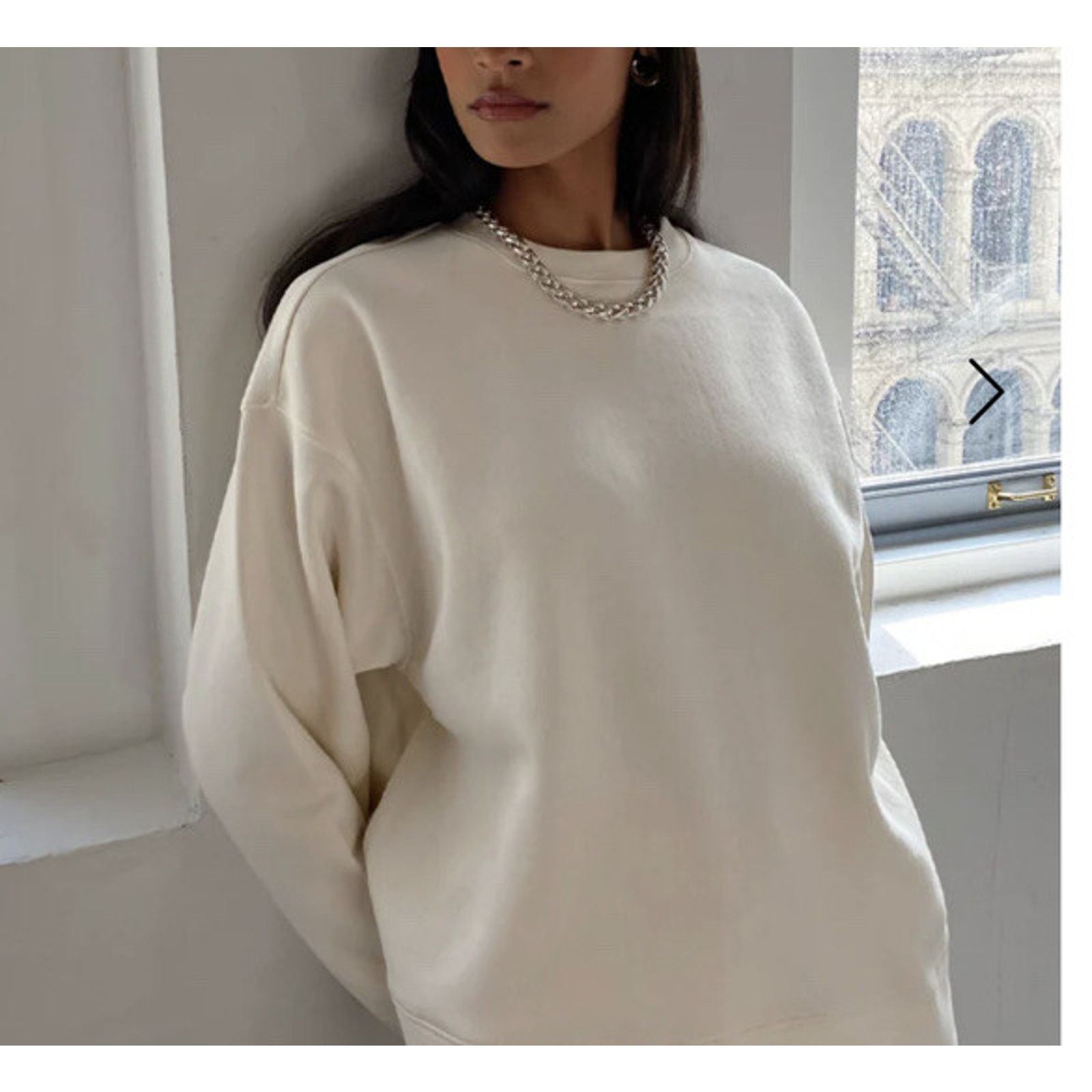 WeWood WEWOREWHAT Oversized Crew Neck IVORY Size L/X-Large A003036 Size XL / US 12-14 / IT 48-50 - 4 Thumbnail