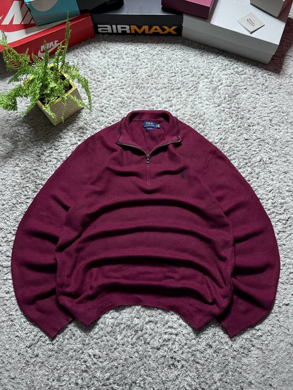 Ralph Lauren 00s Vintage Ralph Lauren 1/4 zip Knitted Sweatshirt Rare Size US XL / EU 56 / 4 - 2 Thumbnail
