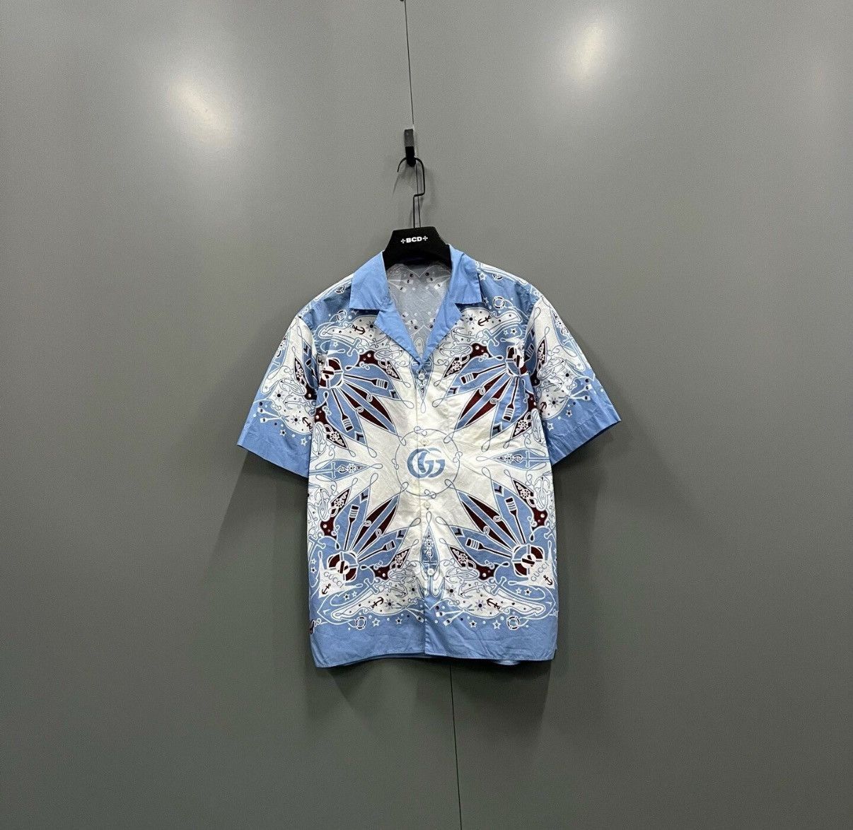 Gucci Blue Patterned Short Sleeve Shirt Size US S / EU 44-46 / 1 - 1 Thumbnail