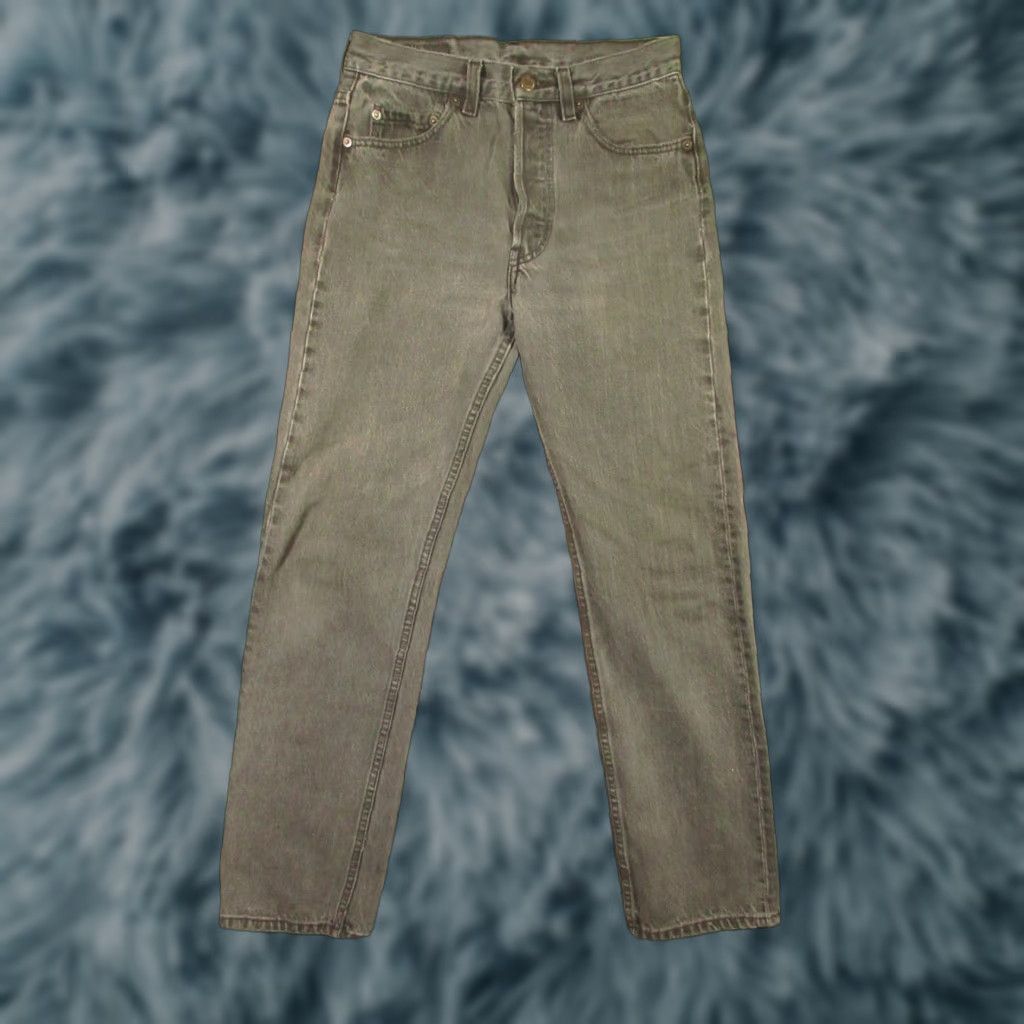 Levi's VINTAGE Levi's 501 Jeans 27x30 Gray Denim Button Fly Mid 5-Pocket USA 80s 90s Straight Mens 90s Classic American Adapted Size US 27 - 1 Thumbnail