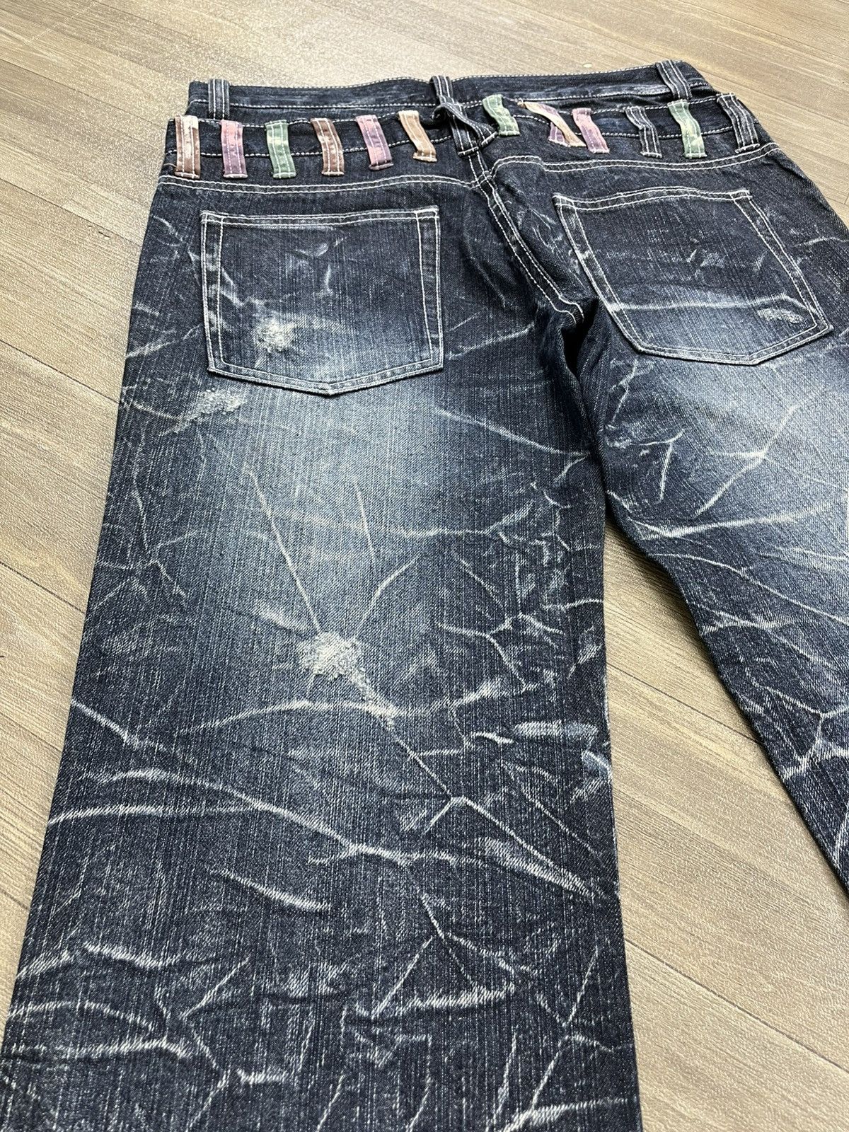 If Six Was Nine 2000s Nylaus Double Waist Distressed Punk Faded Baggy Jeans Size US 31 - 14 Thumbnail