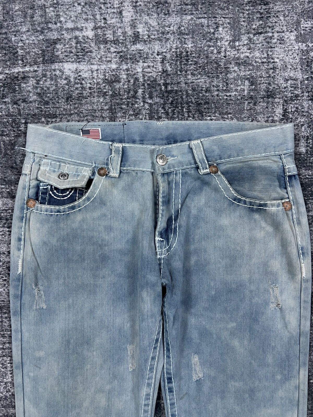 True Religion Y2K True Religion Acid Wash Distressed Billy Jeans 38x33 Size US 38 / EU 54 - 4 Thumbnail
