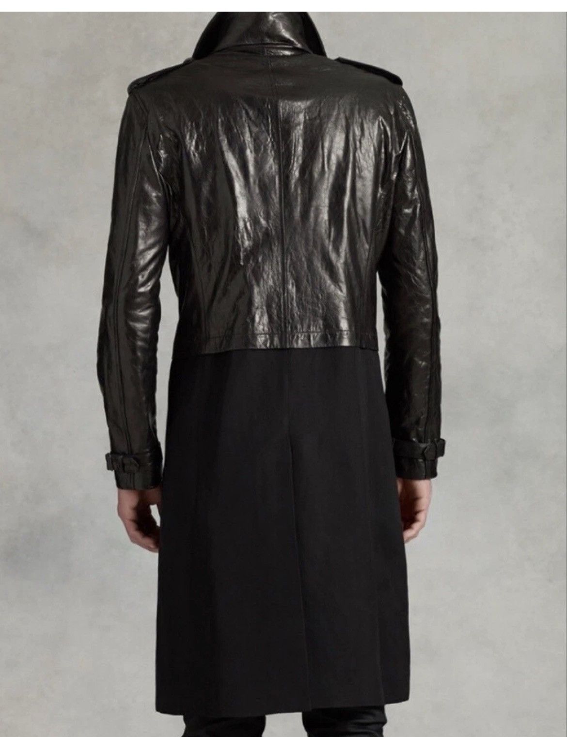 John Varvatos Contrast leather Trench Coat Size EU50 USA 40. Size US M / EU 48-50 / 2 - 4 Thumbnail