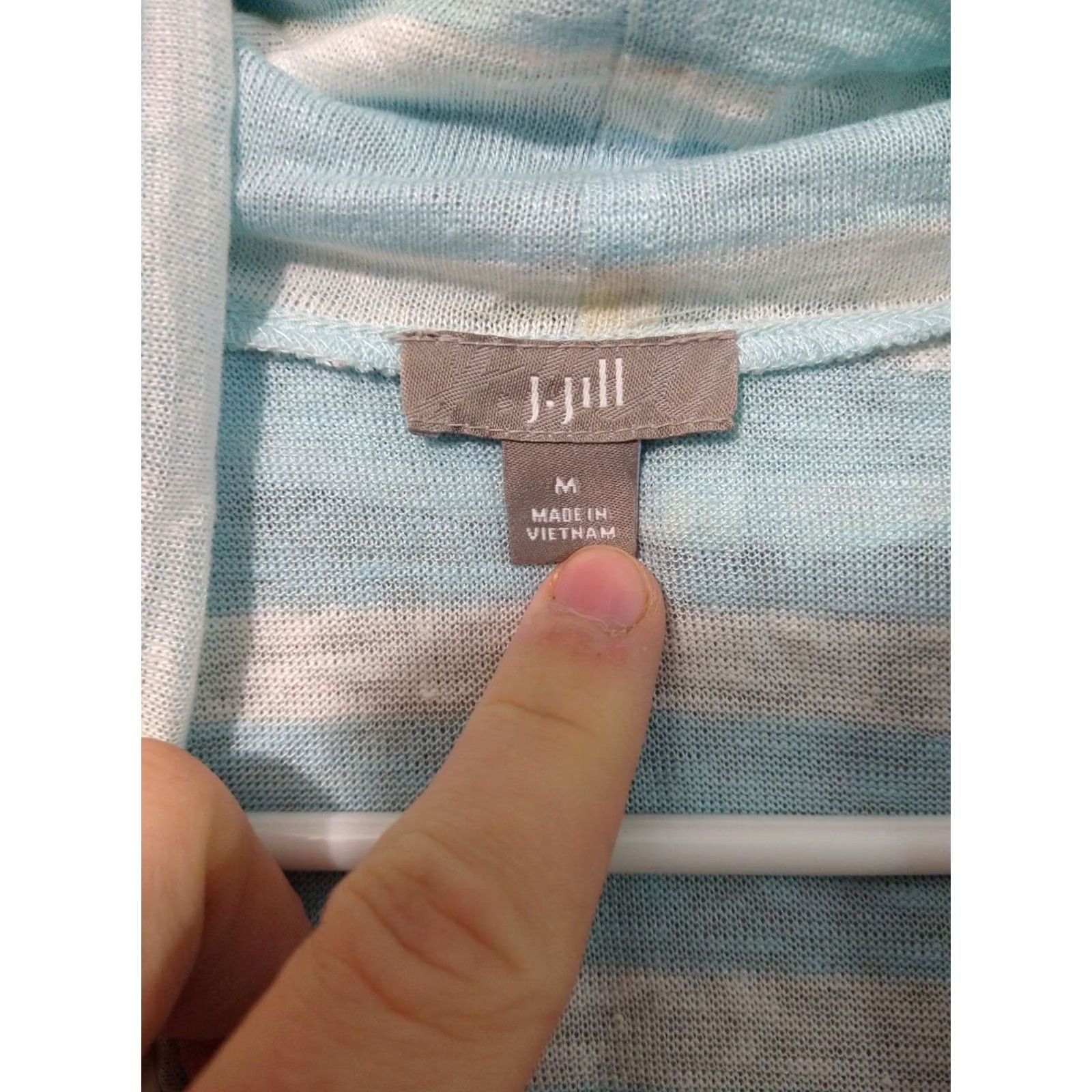 J. Jill J.Jill Cardigan Sweater Womens M Blue Striped Linen Long Sleeve VINTAGE? Size M / US 6-8 / IT 42-44 - 5 Thumbnail