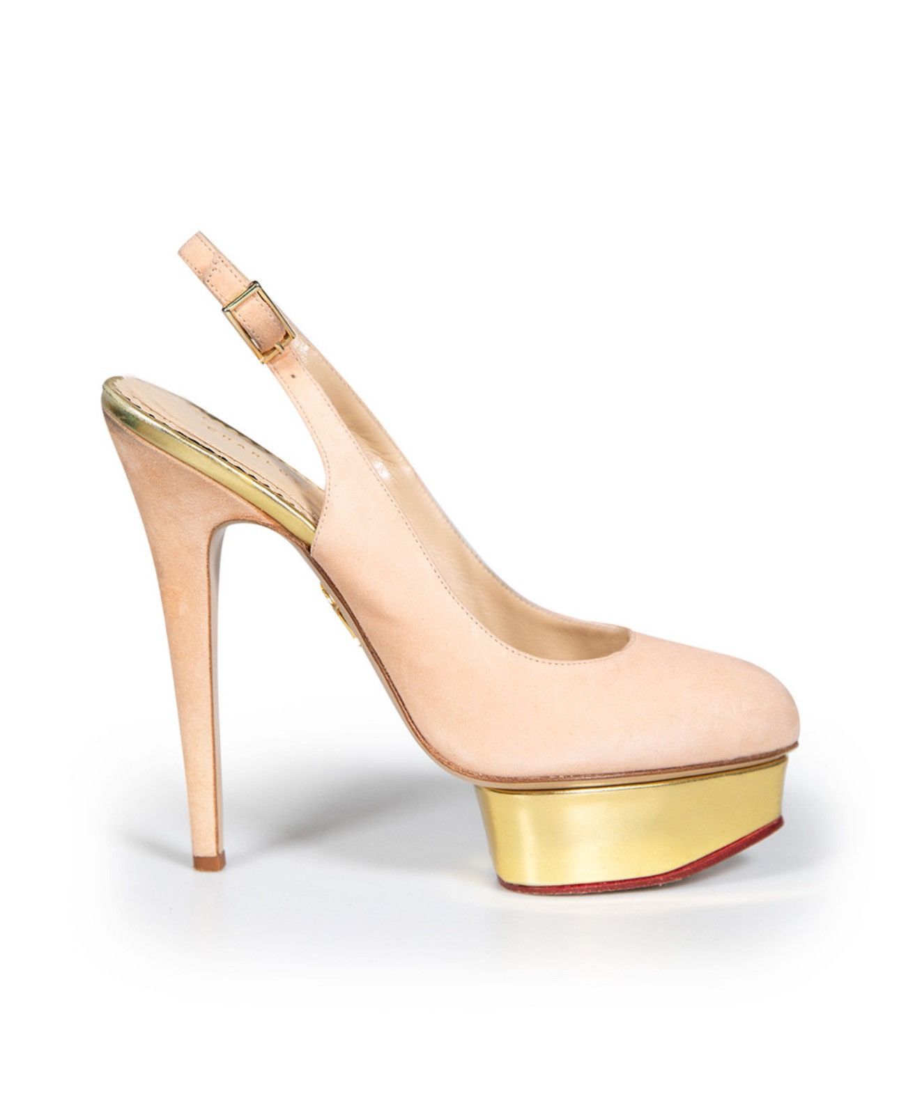 Charlotte Olympia Charlotte Olympia Dolly Slingback - Blush Suede Heels Size US 9.5 / IT 39.5 - 3 Thumbnail